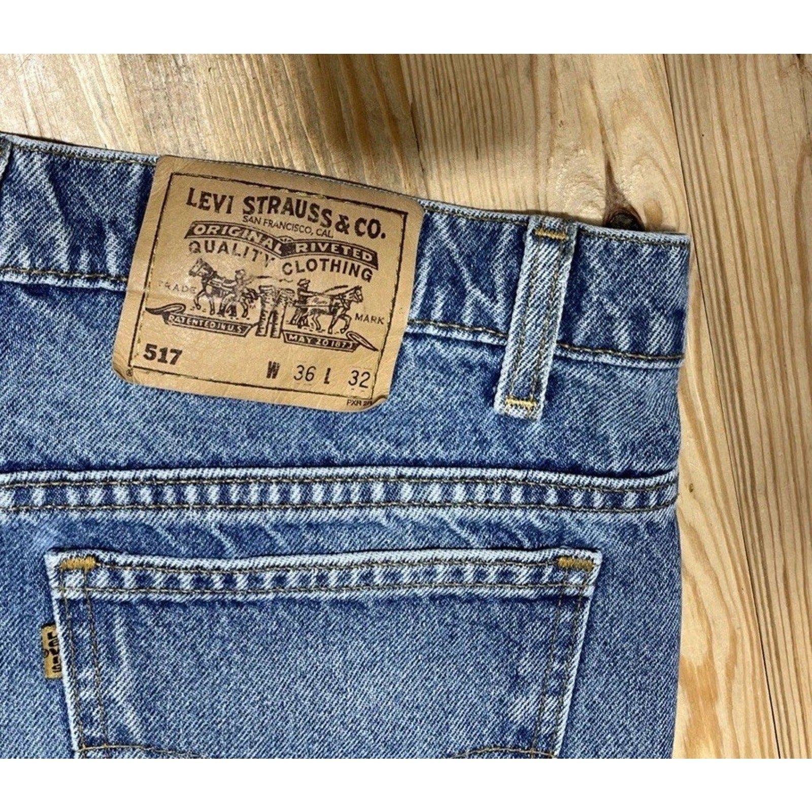 Vtg Levis 517 Jeans Mens Bootcut Made In USA 90s Orange Tab 36x32/measured 34x29