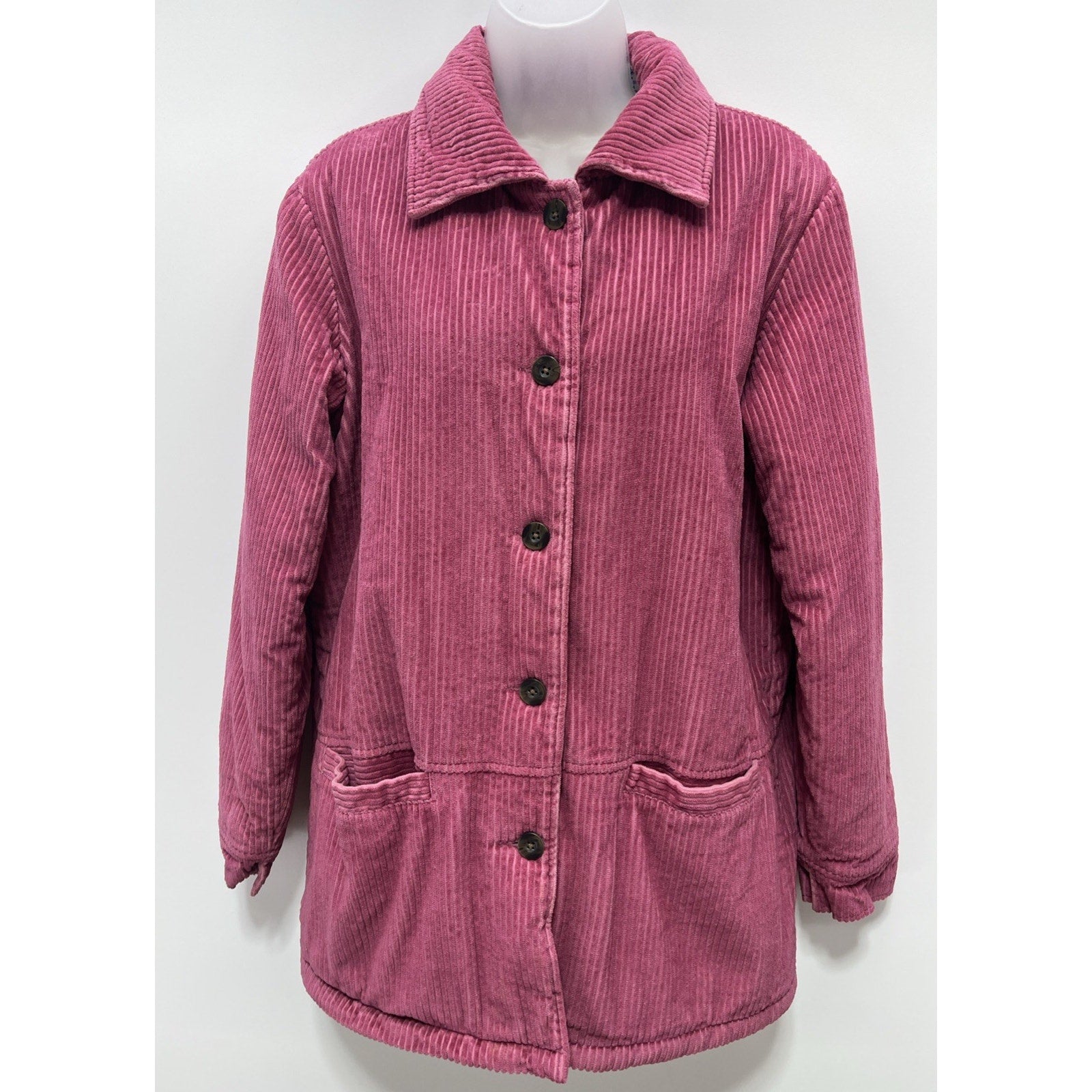 Vintage Blair Blush Pink Corduroy Coat With Fleece Lining Size Small