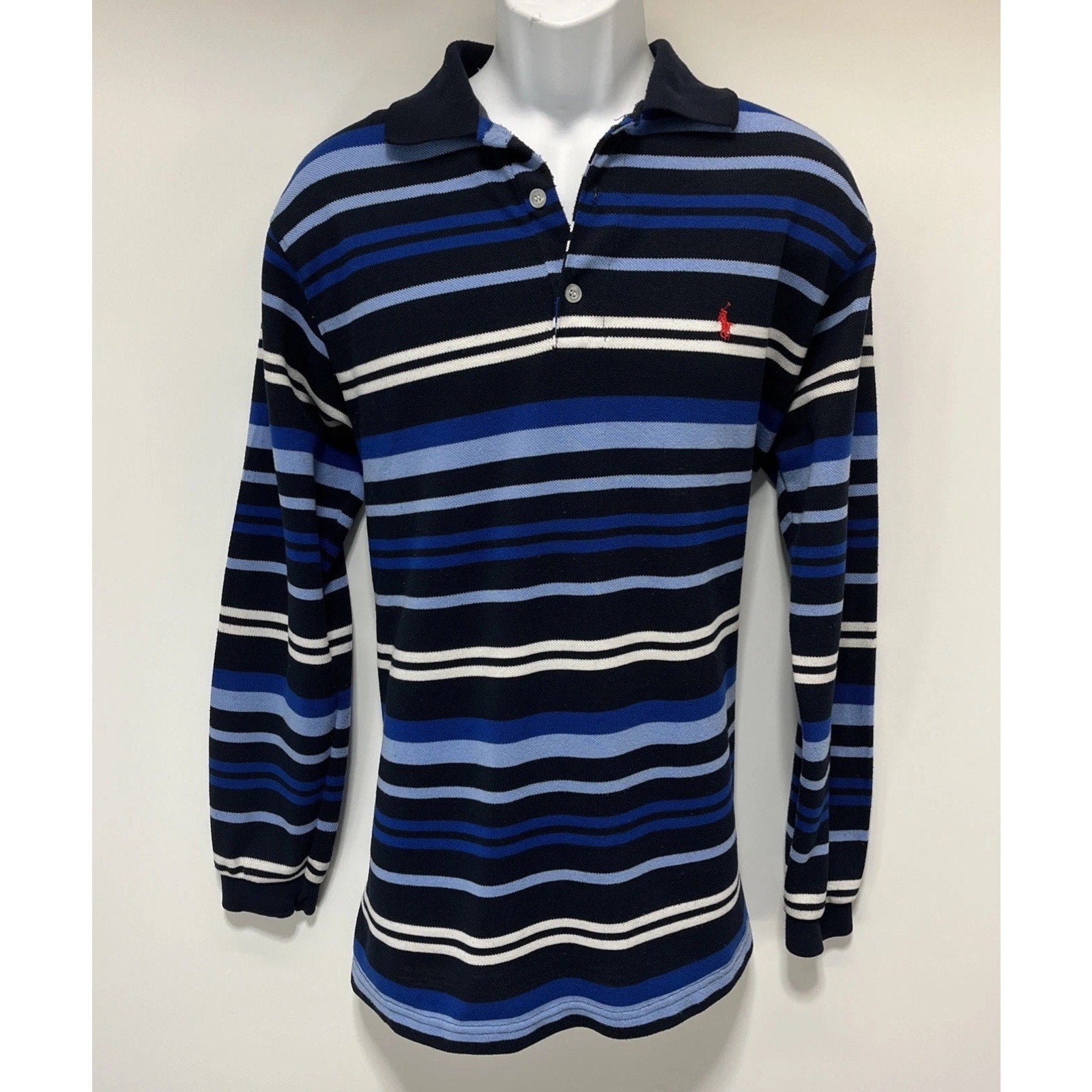 Vintage Ralph Lauren Rugby Polo Mens XL Long sleeve Cotton Multicolor Striped