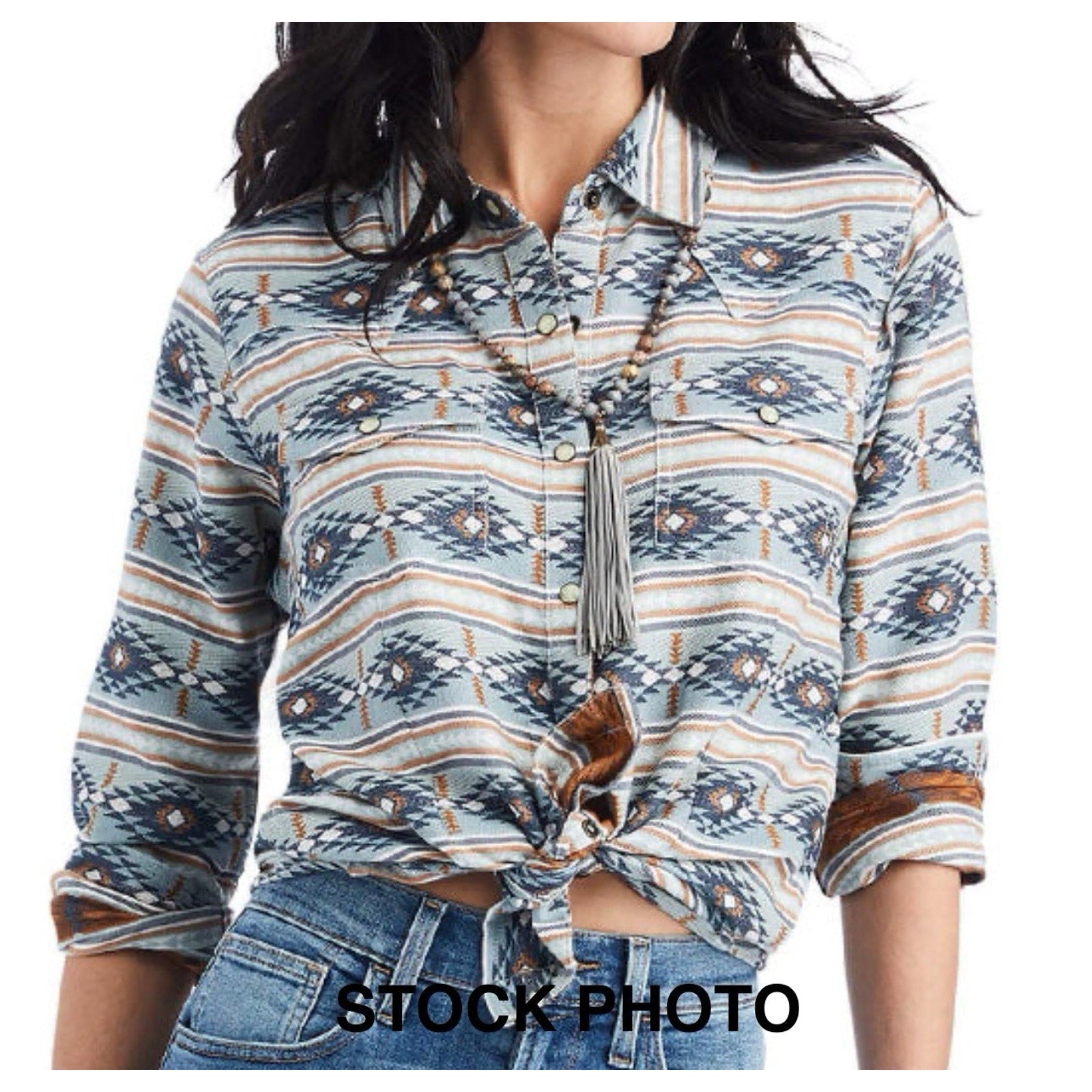 Ariat Real Creekside Pearl Snap Long Sleeve Shirt Women’s XS aztec western NWT