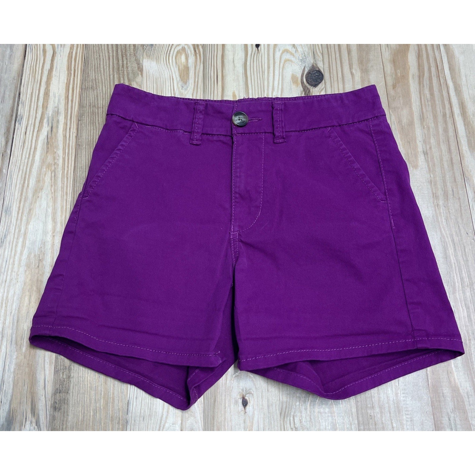 American Eagle Shortie Shorts Womens 0 Purple High Rise Stretch Chino 26x 4