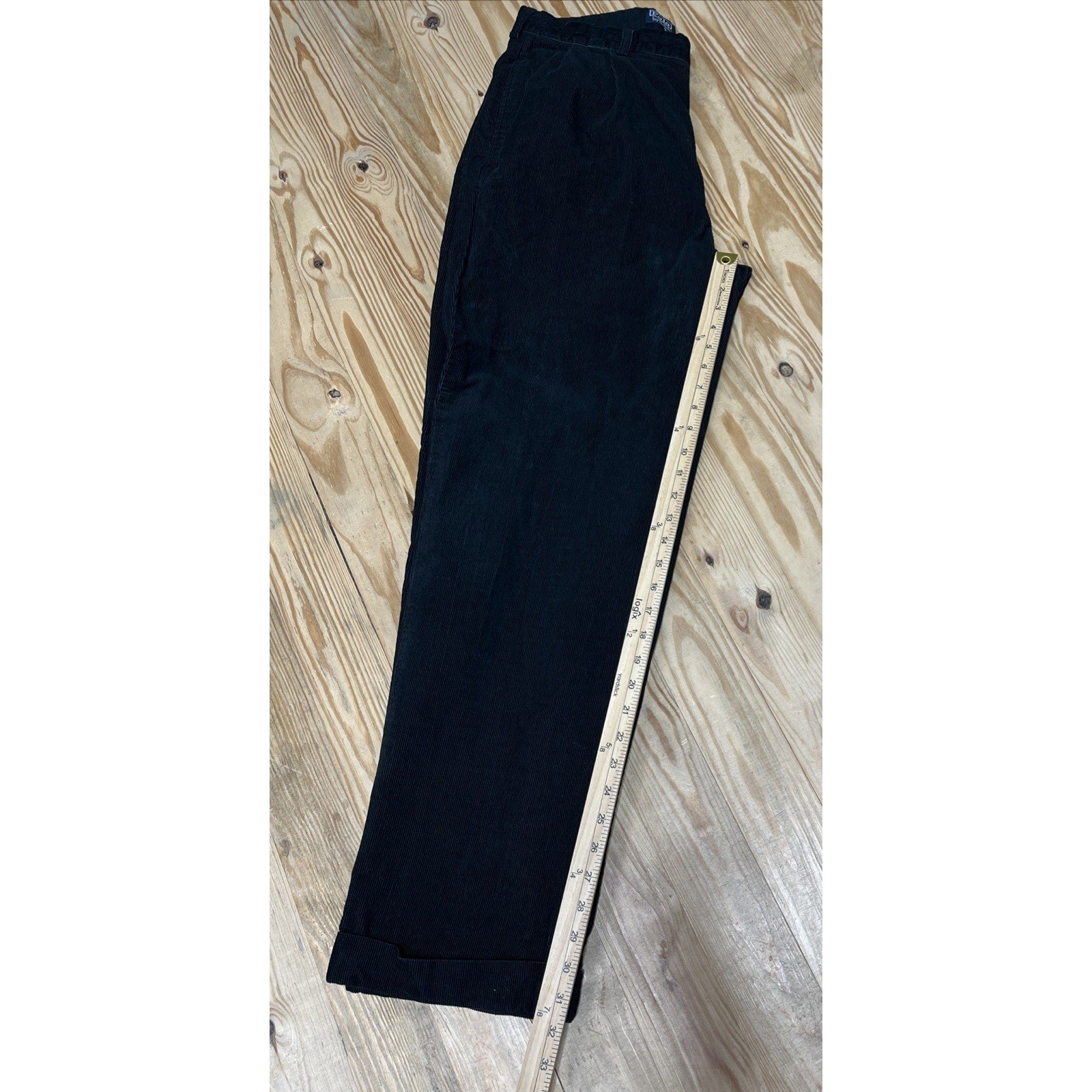 Vintage Polo Ralph Lauren Hammond Pant Mens 34x32 Black Corduroy Cuffed