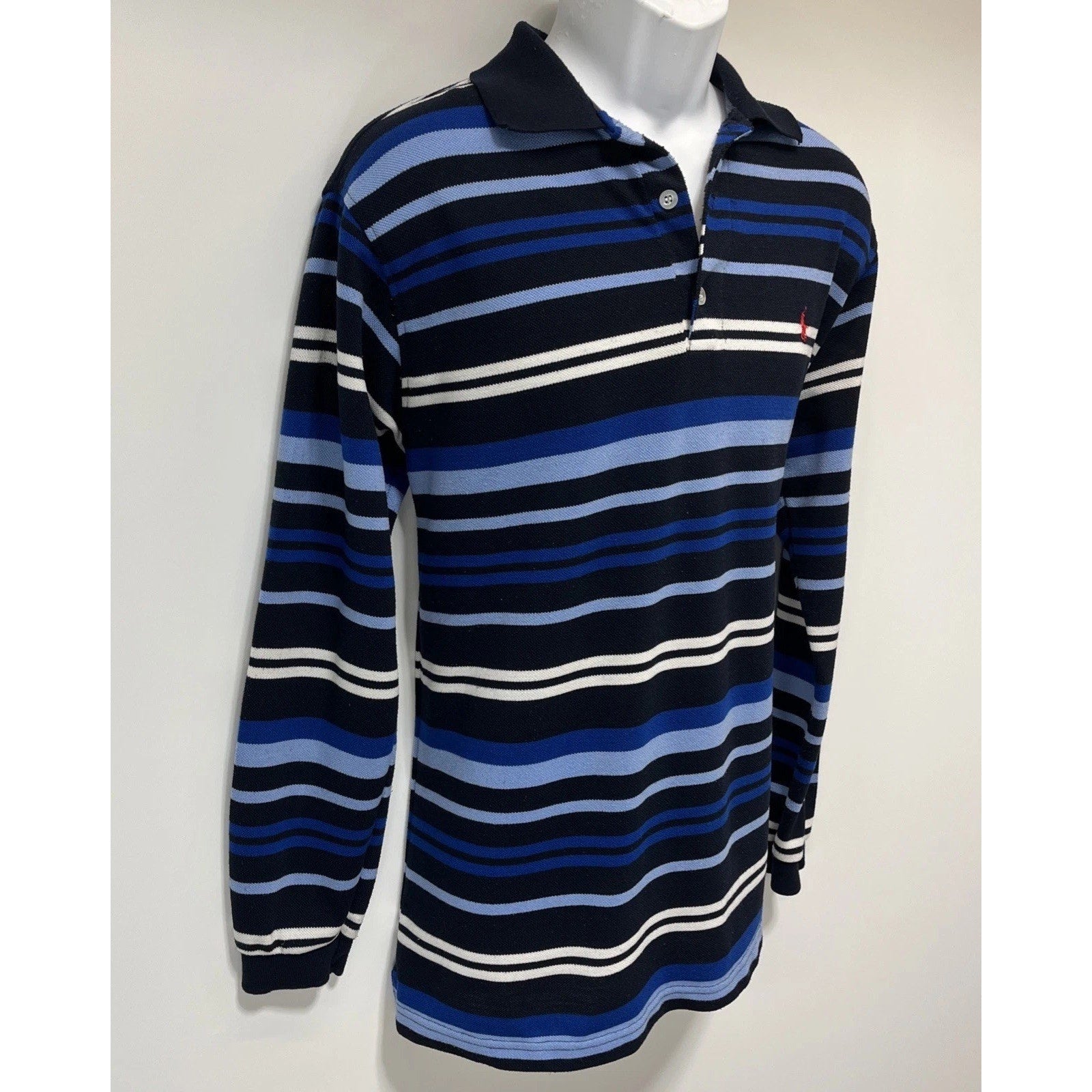 Vintage Ralph Lauren Rugby Polo Mens XL Long sleeve Cotton Multicolor Striped