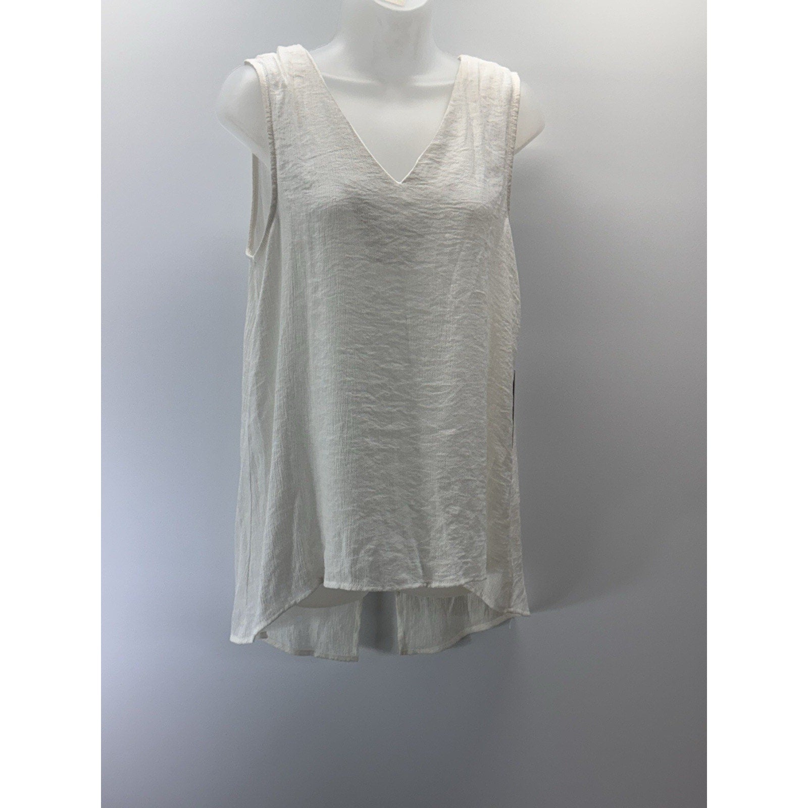 Anthropologie Doe & Rae Sleeveless White Tank Top Lace Back Coverup Women’s S
