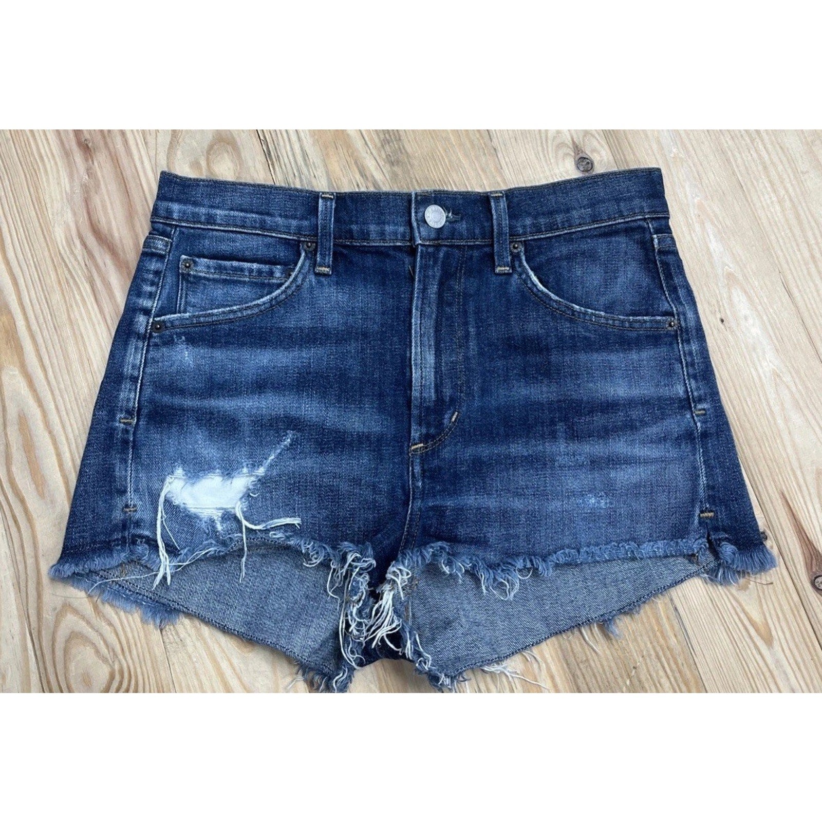 AGOLDE Jaden High Rise Cut Off Denim Shorts Size 26