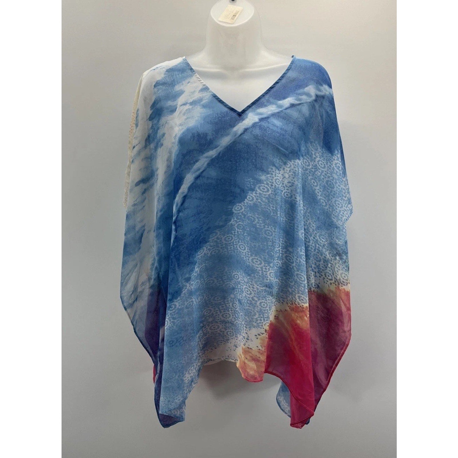Chicos Shirt Womens S/M Colorful Block Poncho Boxy Artsy