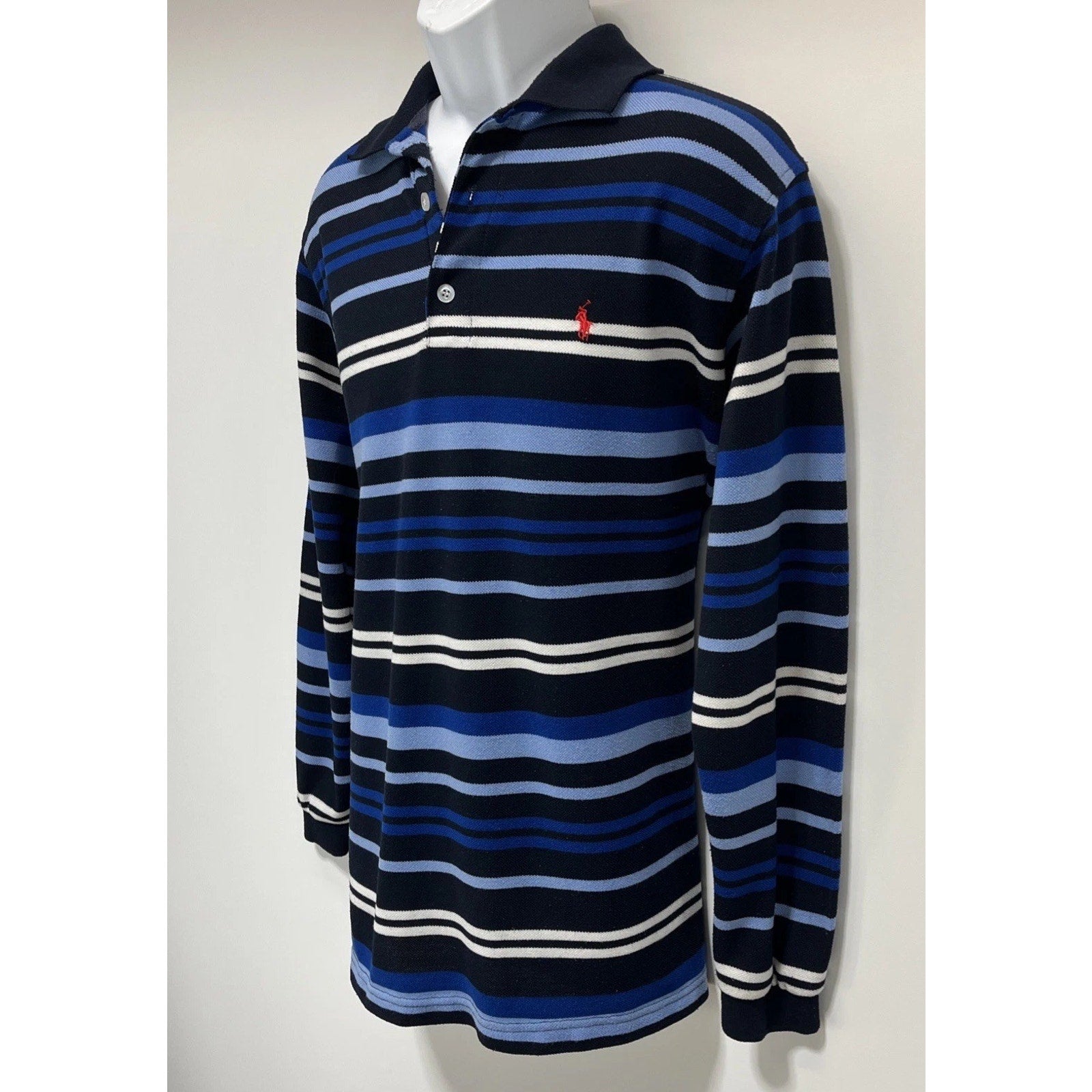 Vintage Ralph Lauren Rugby Polo Mens XL Long sleeve Cotton Multicolor Striped