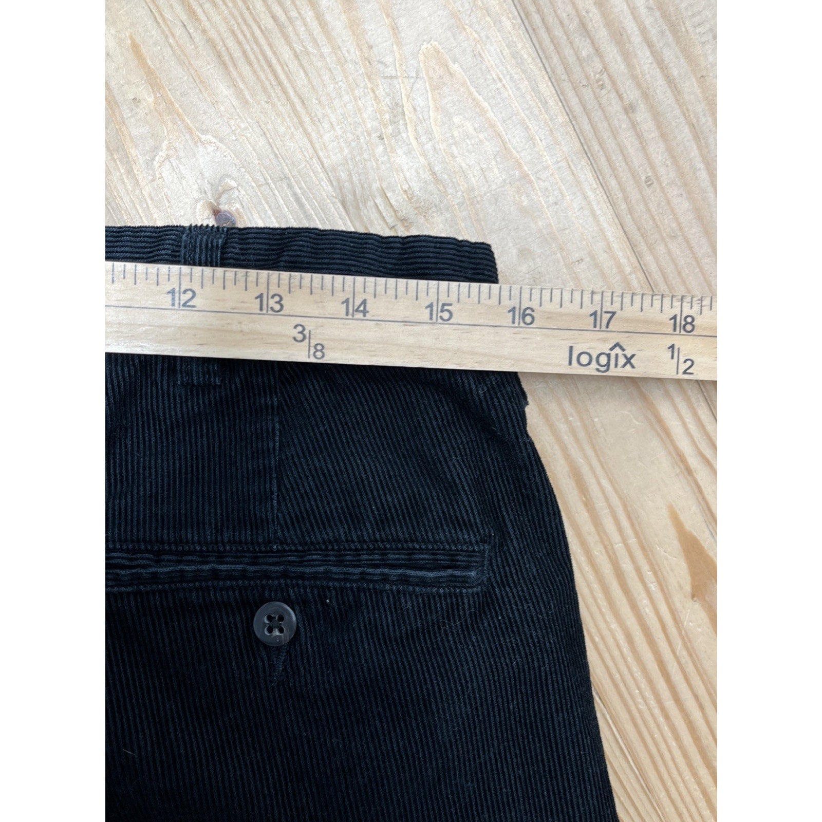 Vintage Polo Ralph Lauren Hammond Pant Mens 34x32 Black Corduroy Cuffed