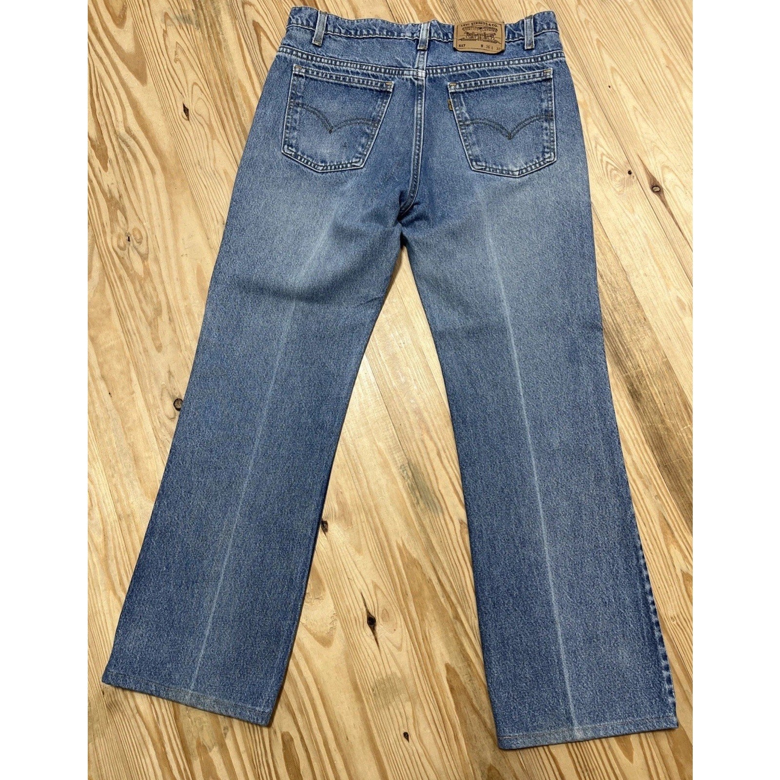 Vtg Levis 517 Jeans Mens Bootcut Made In USA 90s Orange Tab 36x32/measured 34x29