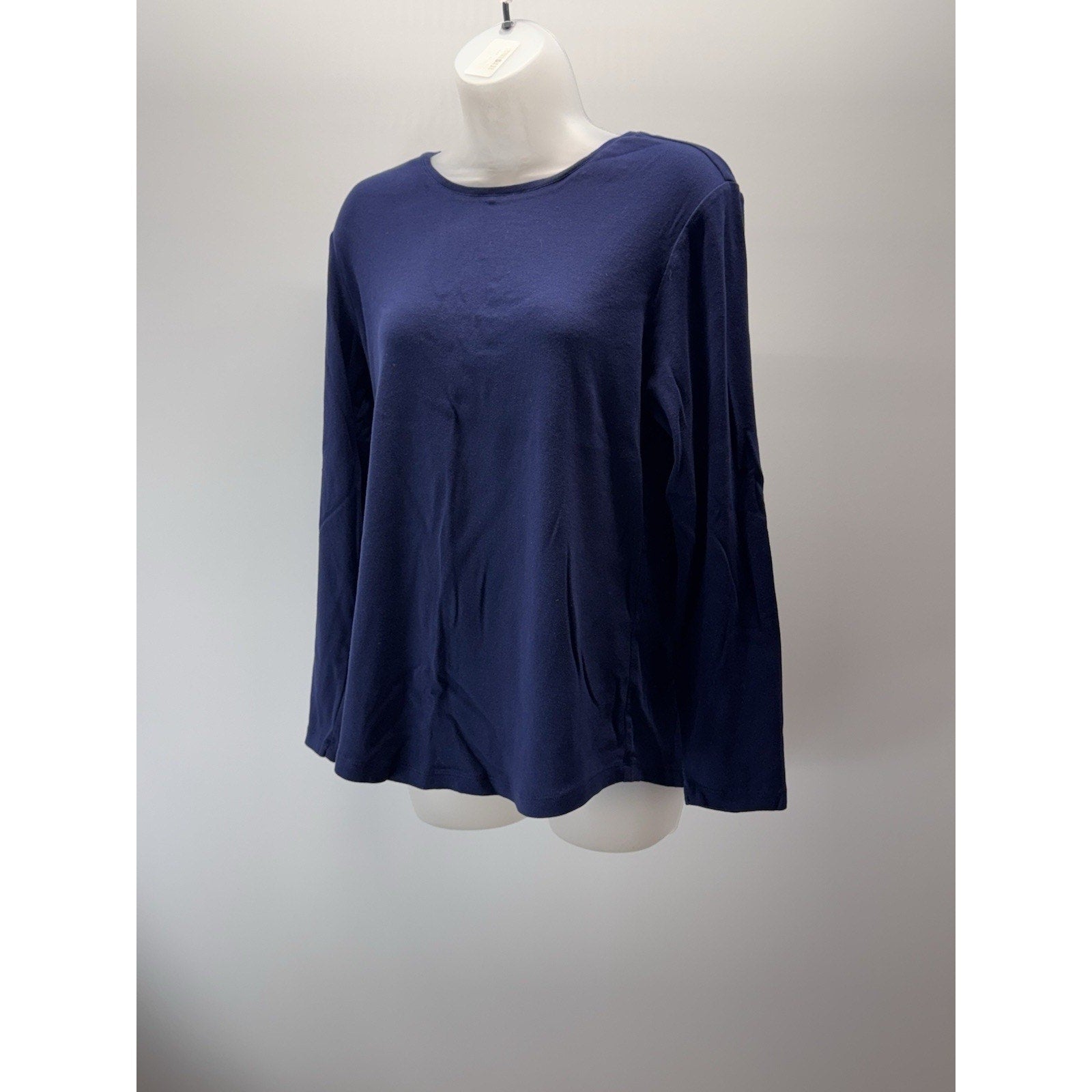 Chico's Navy Blue Rayon/Polyester Knit Light Weight Pullover Women’s Large 2