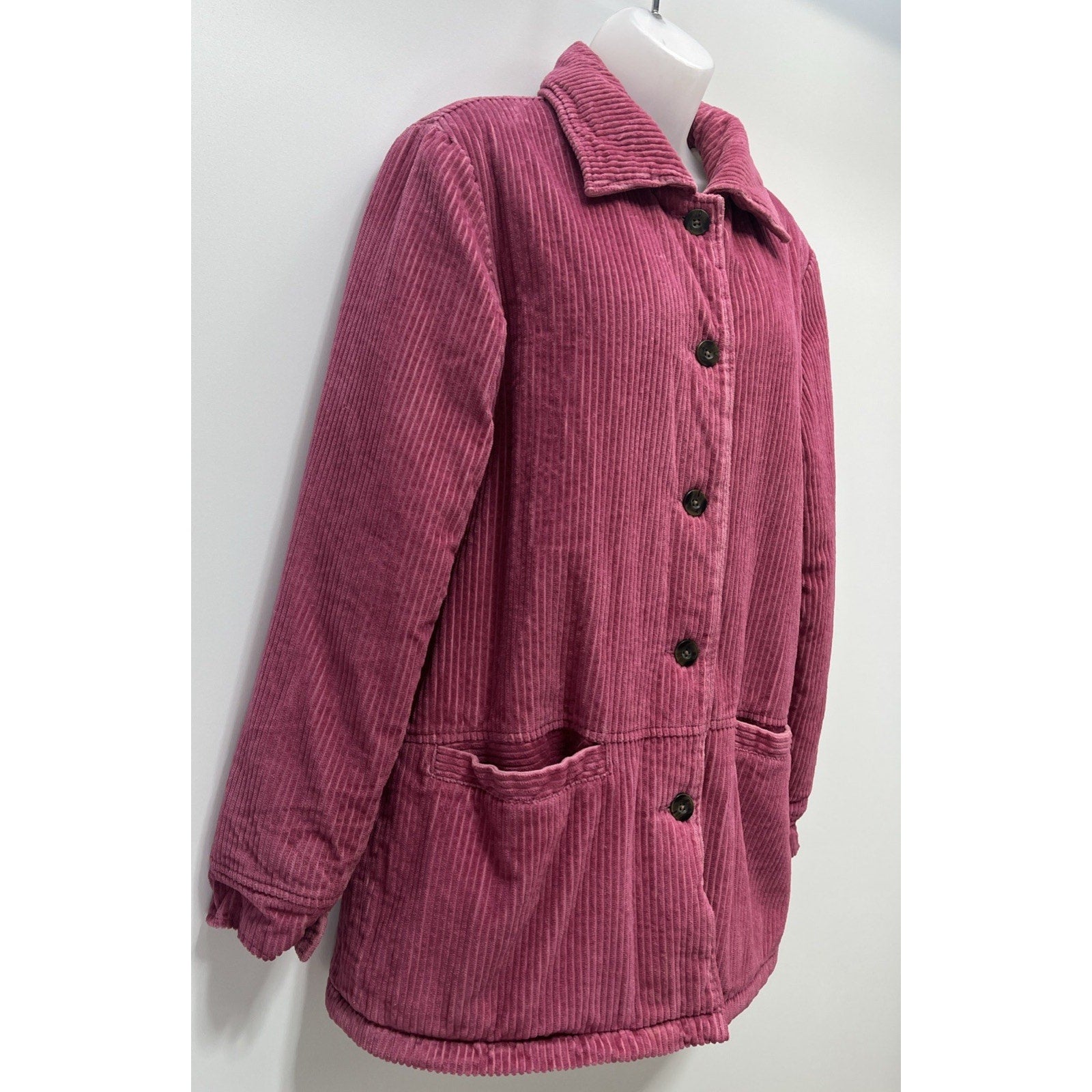 Vintage Blair Blush Pink Corduroy Coat With Fleece Lining Size Small