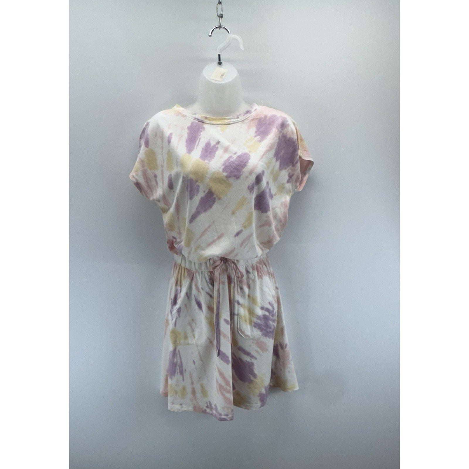 C&C California T-Shirt Dress Purple Tie Dye Jumper Tie Waist Women’s Size Small