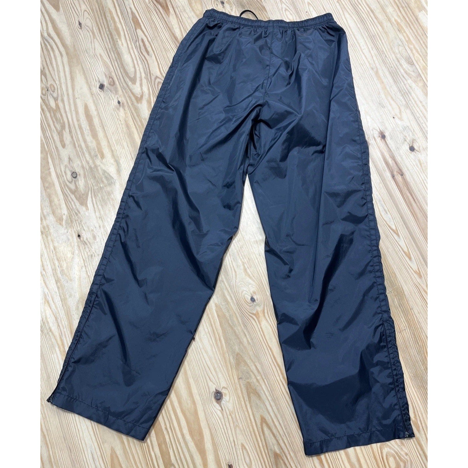 Nike Track Pants Mens XL Vintage Y2K Baggy Windbreaker Swoosh Nylon Lined Black