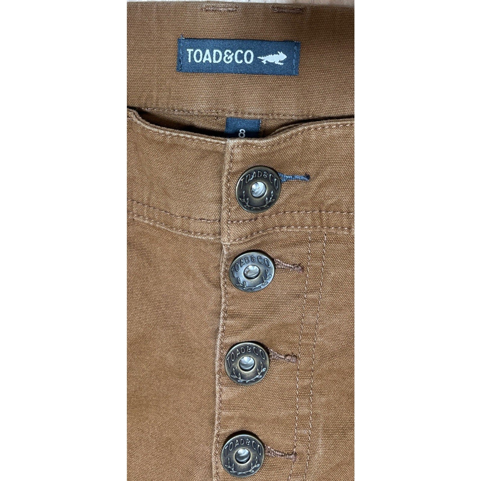 Toad & Co Kick Flare Crop Button Fly Pants Brown Size 8 28x26
