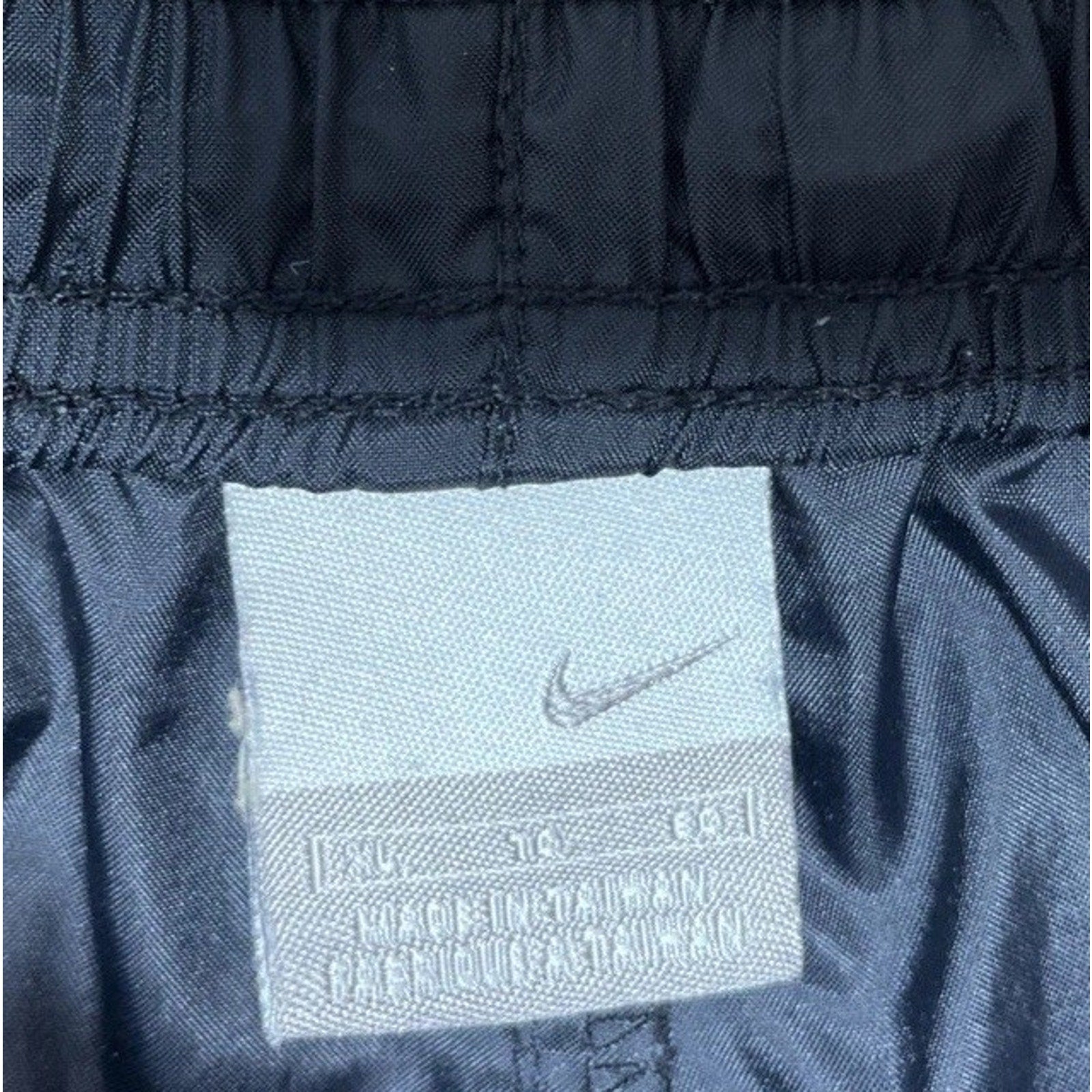 Nike Track Pants Mens XL Vintage Y2K Baggy Windbreaker Swoosh Nylon Lined Black