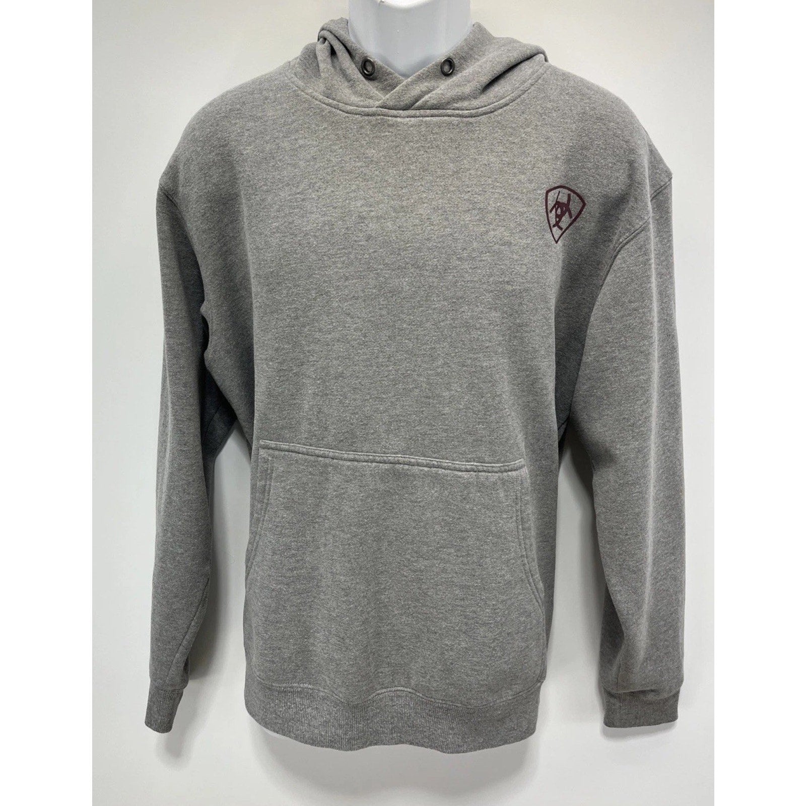Ariat Hoodie Men M Heather Grey Graphic Logo Pullover