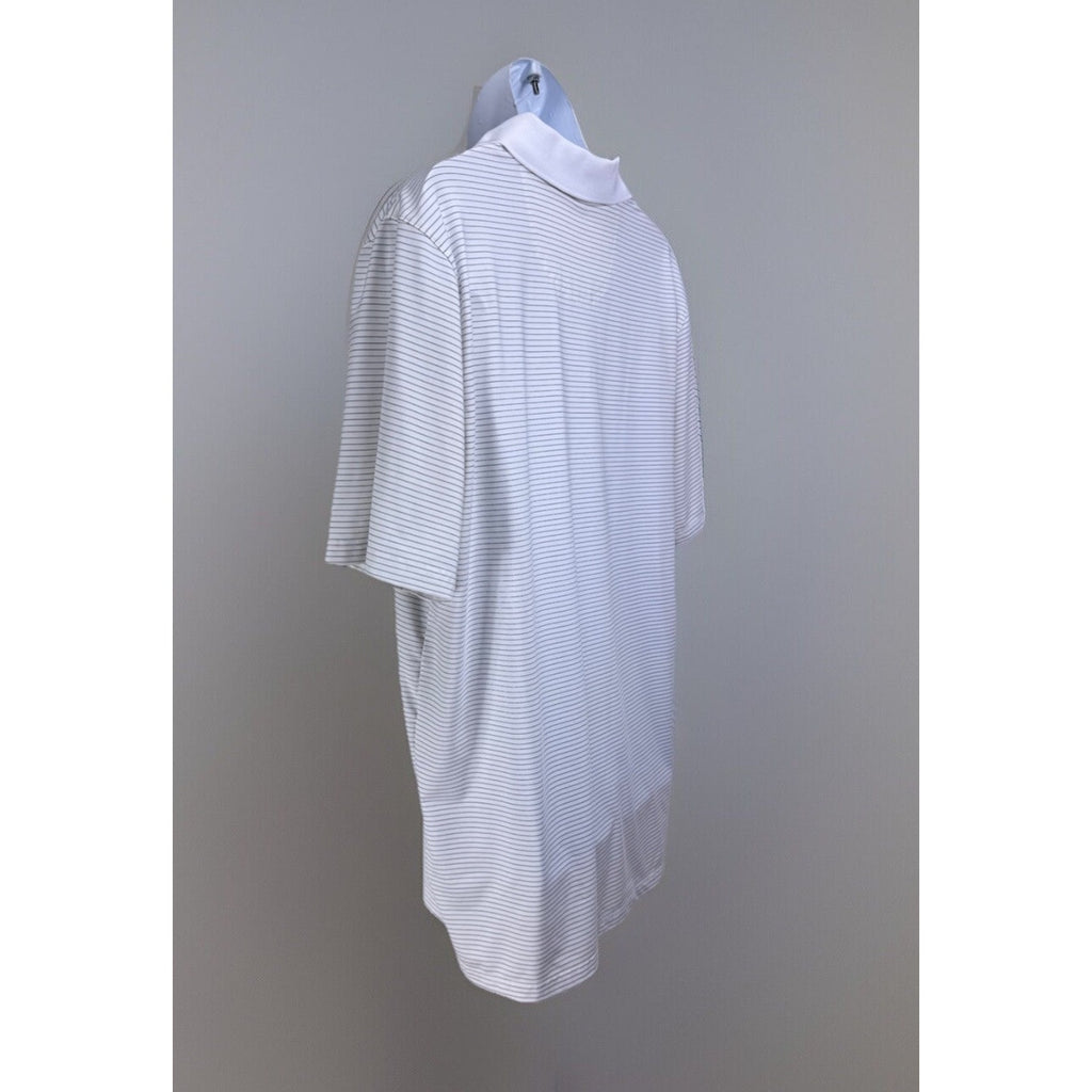 Men's BCG Academy Golf Activewear White Striped Polo Shirt Size XL