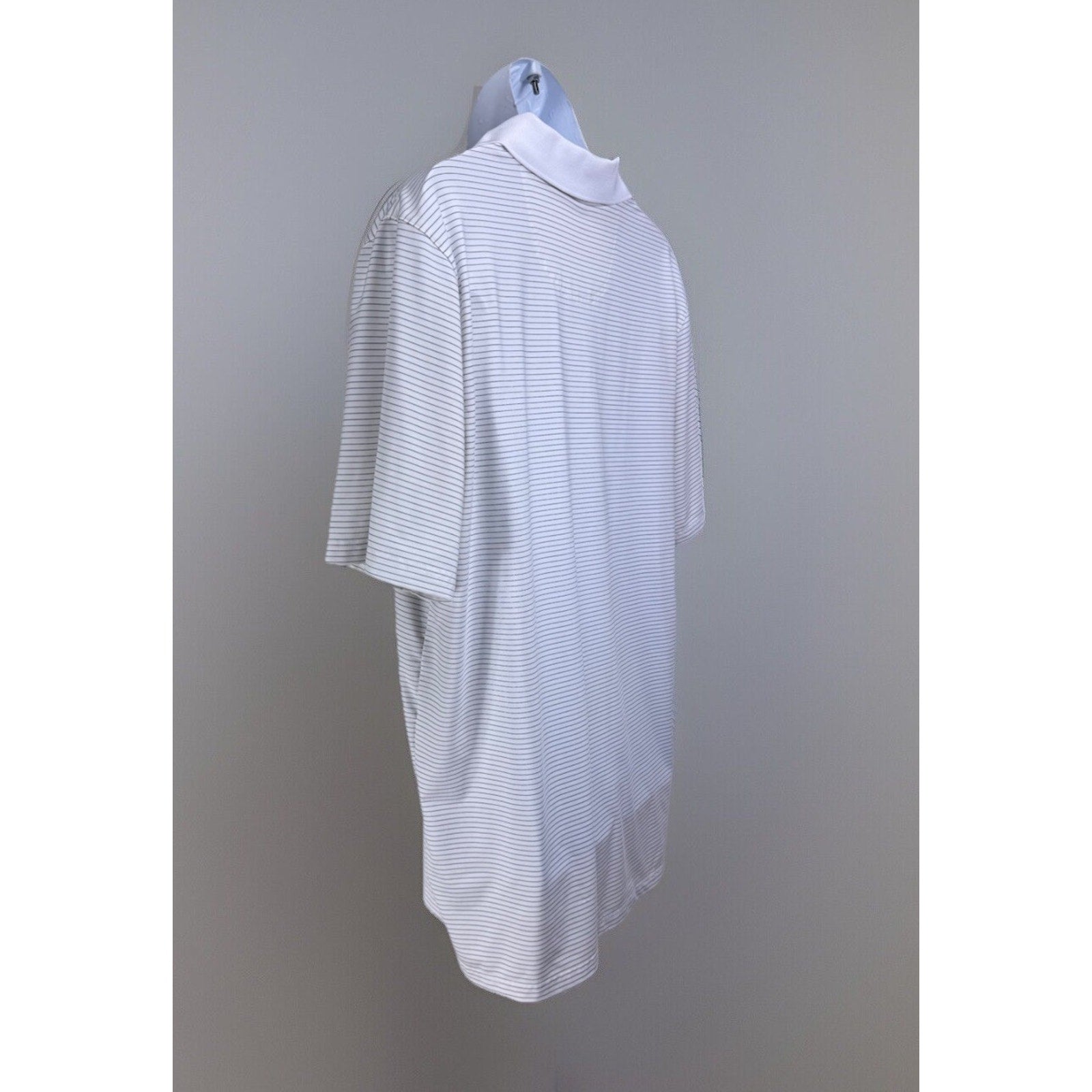 Men's BCG Academy Golf Activewear White Striped Polo Shirt Size XL
