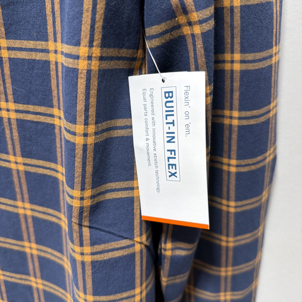 Old Navy Blue Tartan Plaid Men’s Long Sleeve Size XL Slim Fit NWT