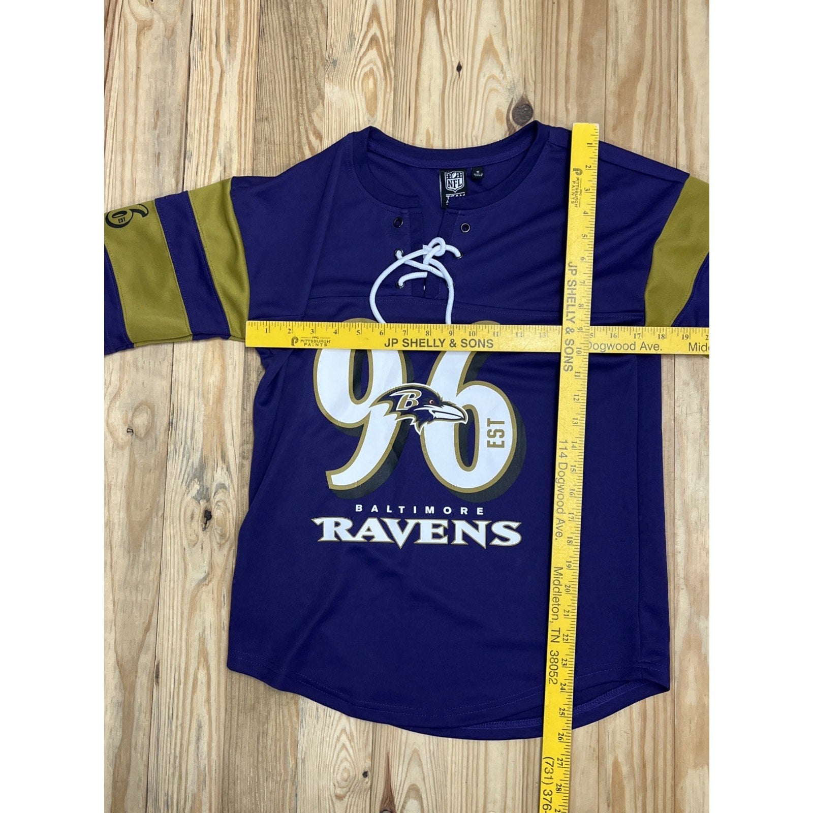 Baltimore Ravens NFL Teal Apparel Henley Short Sleeve Jersey Size Small