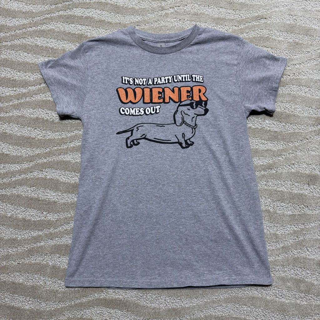 Its Not A Party Until The Wiener Comes Out T Shirt Funny Dachshund Dog Adult S