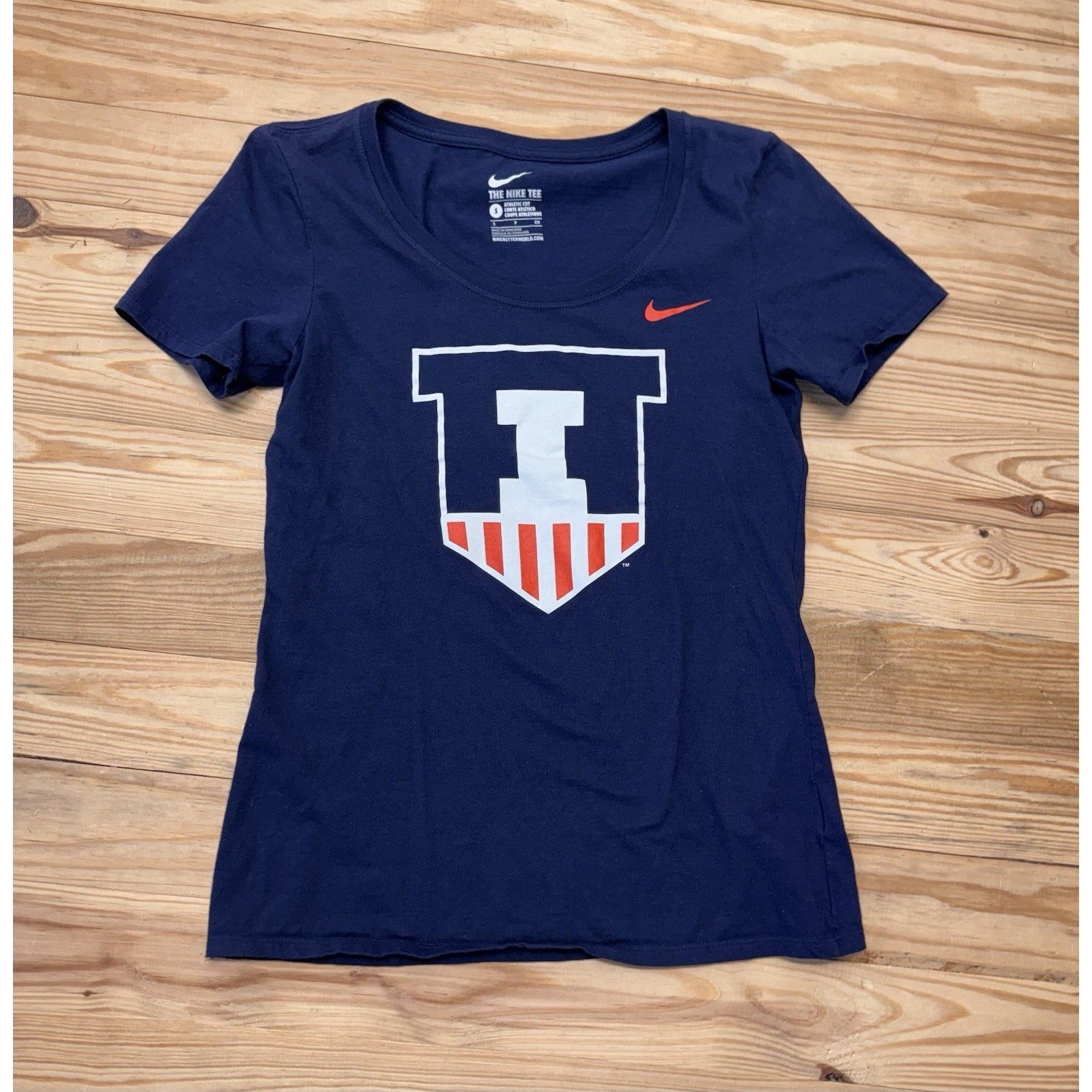 Nike Illinois Fighting Illini Logo Launch Round Neck T-Shirt Women’s Size Small