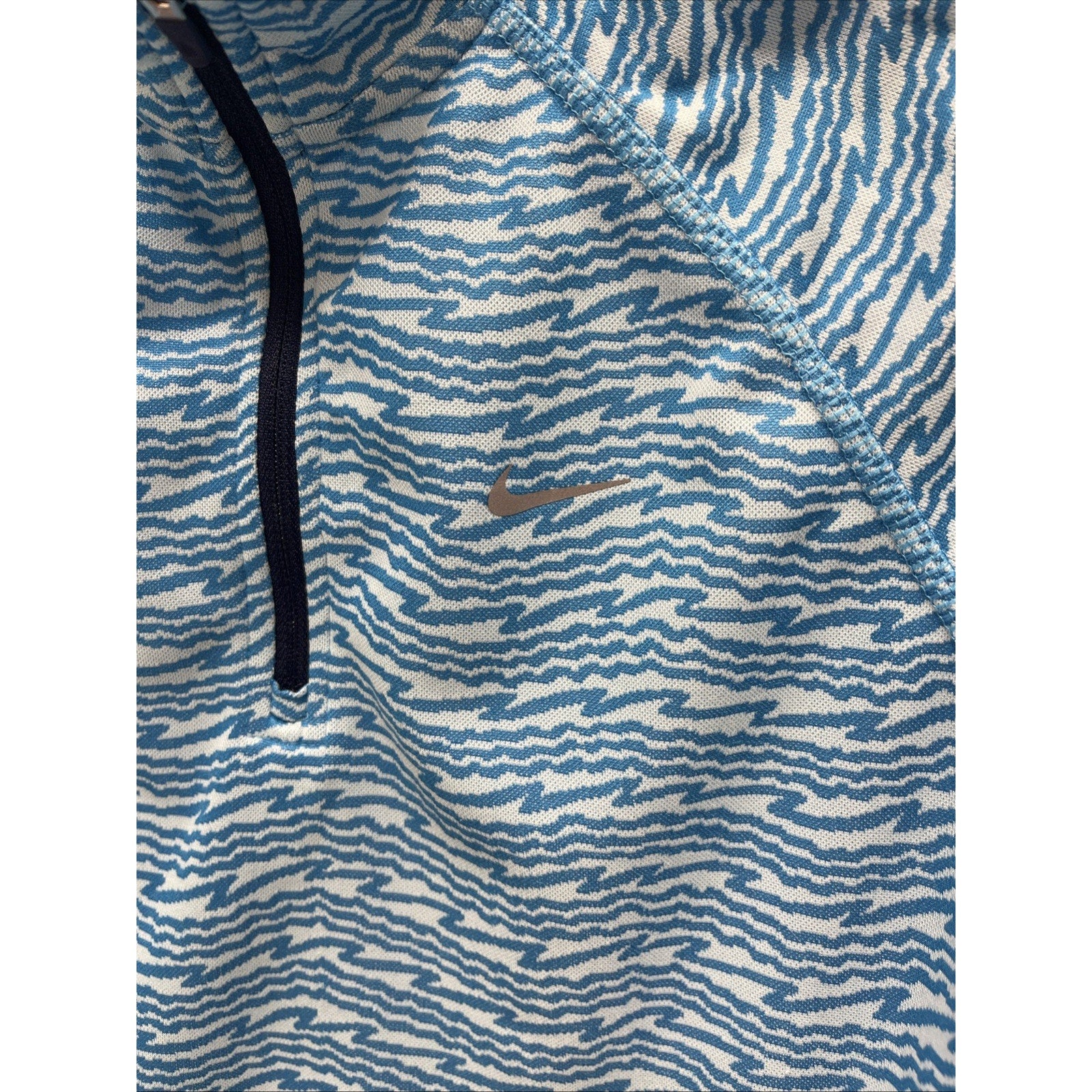 Nike Youth Girls Long Sleeve Running Shirt Blue Athletic Zip Dri Fit L