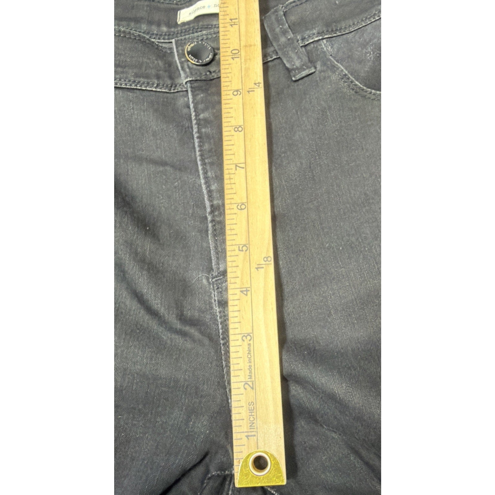 Silence + Noise Mixed Fabric Straight High Rise Faux Leather Jeans Size 31