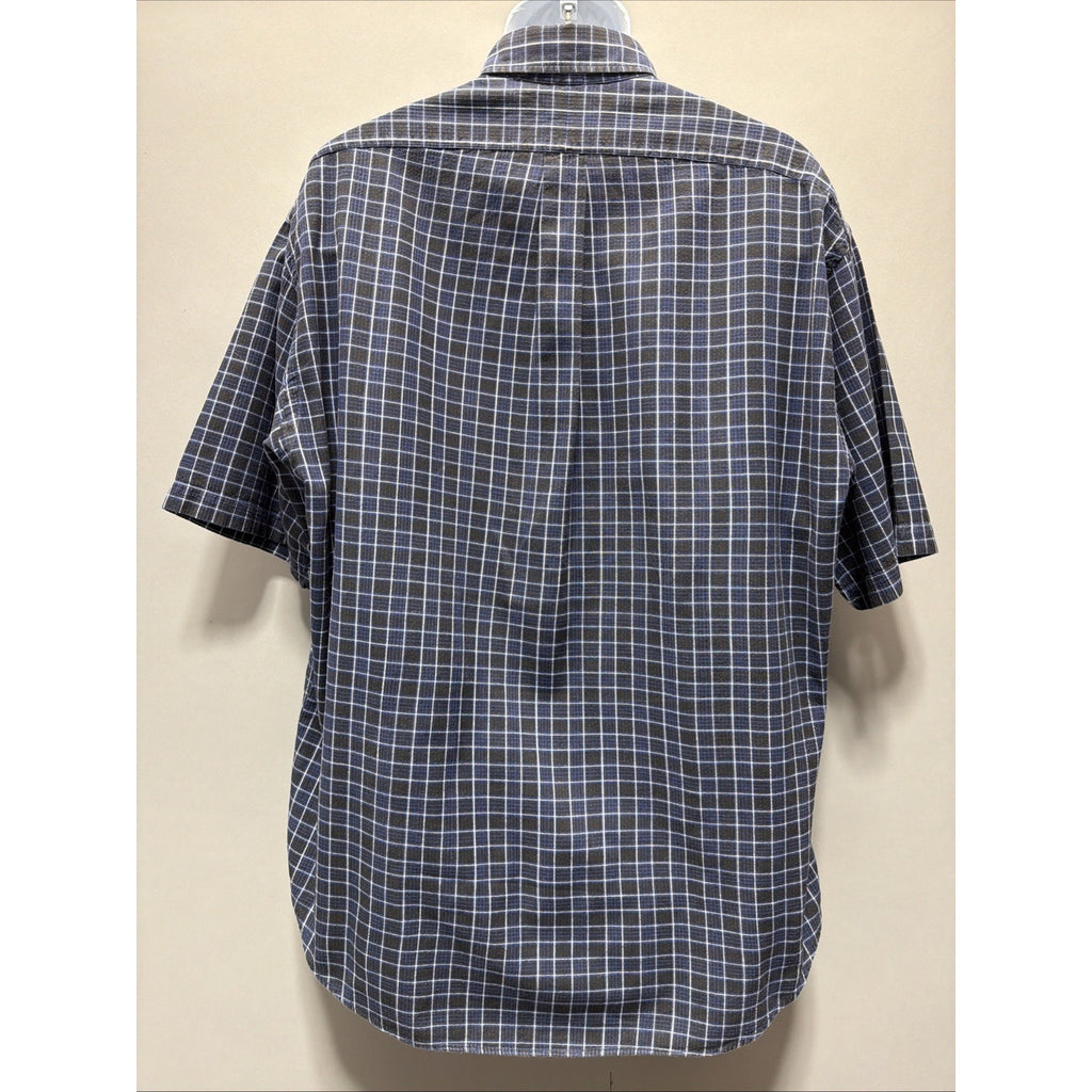Ralph Lauren Blaire Plaid Short Sleeve Button Up Logo Men’s Size L Preppy Casual