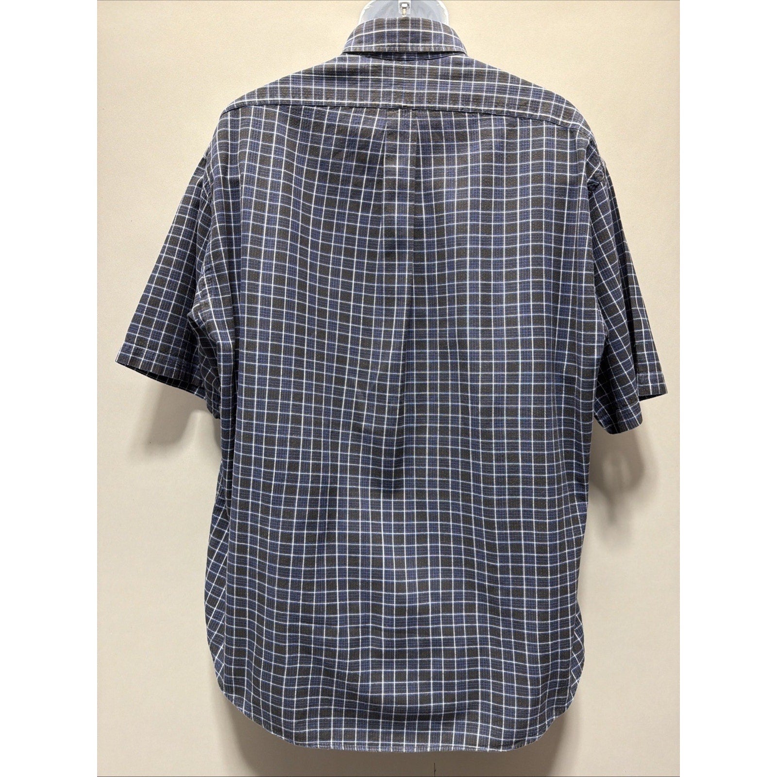 Ralph Lauren Blaire Plaid Short Sleeve Button Up Logo Men’s Size L Preppy Casual