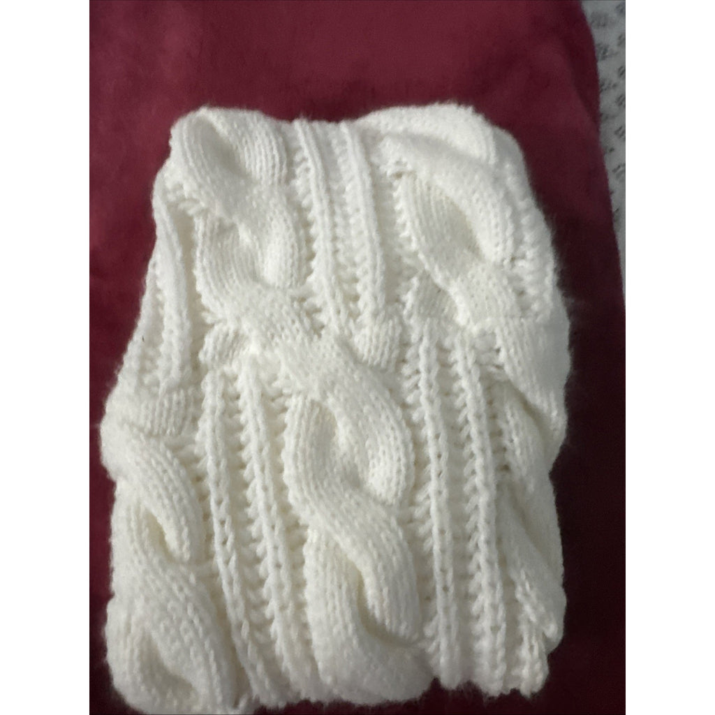 Women’s Ivory Cable Knit Infinity Scarf Chunky Cozy Winter Cowl Neck Warmer