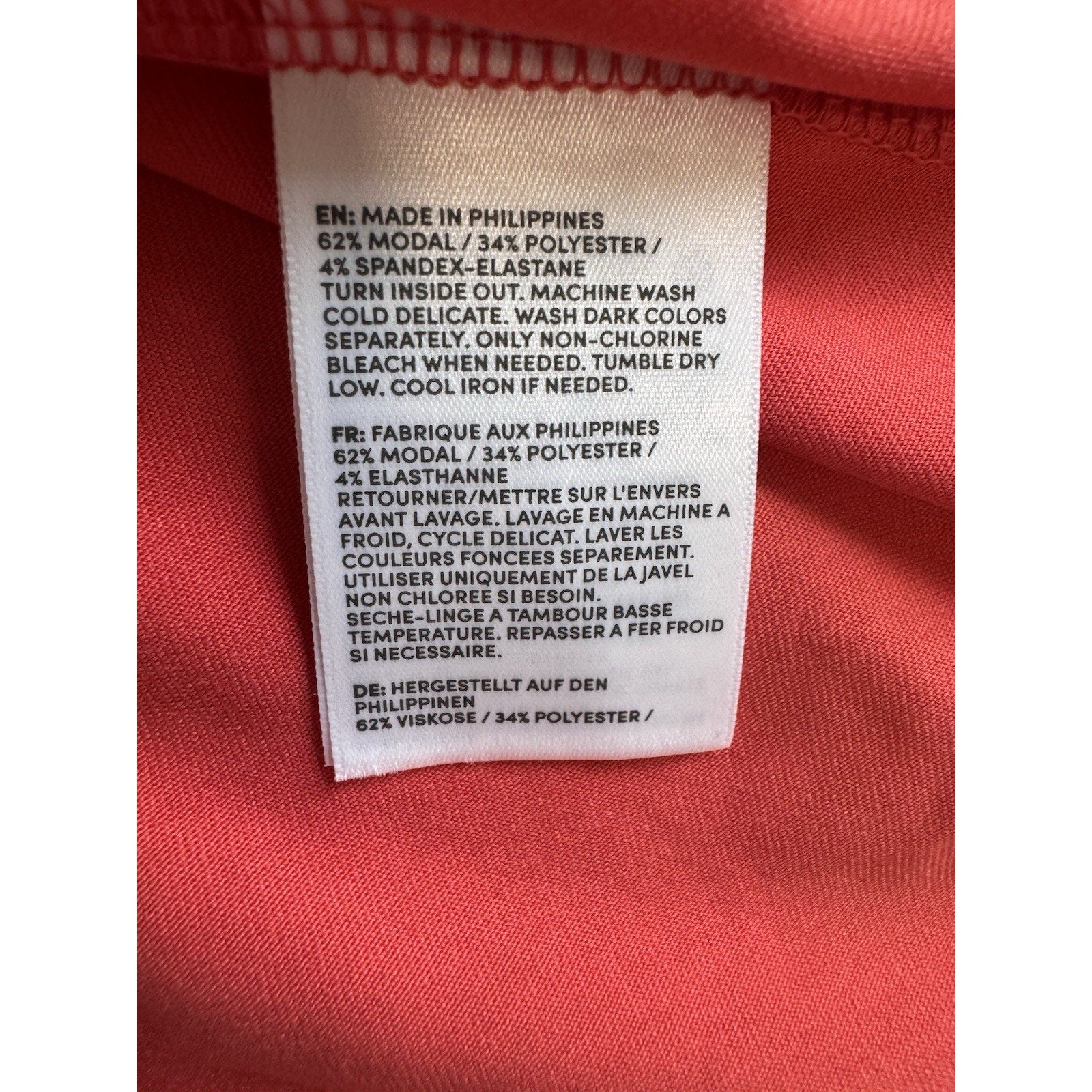 Lands' End Coral Sleeveless Dress Womens Small Ruched Waist Fit Flare Modal Knit