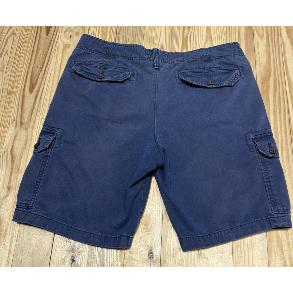 Men's Abercrombie and Fitch Y2K Chino Cargo Shorts Blue 100% Cotton Size 34