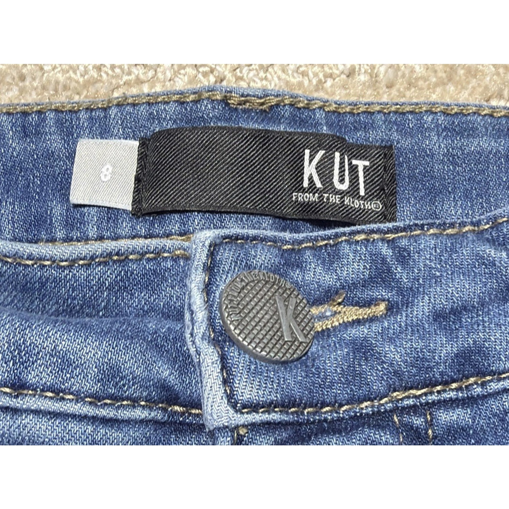 KUT From The Kloth High Rise "Reese" Fab Ab Ankle Straight Jeans Size 8