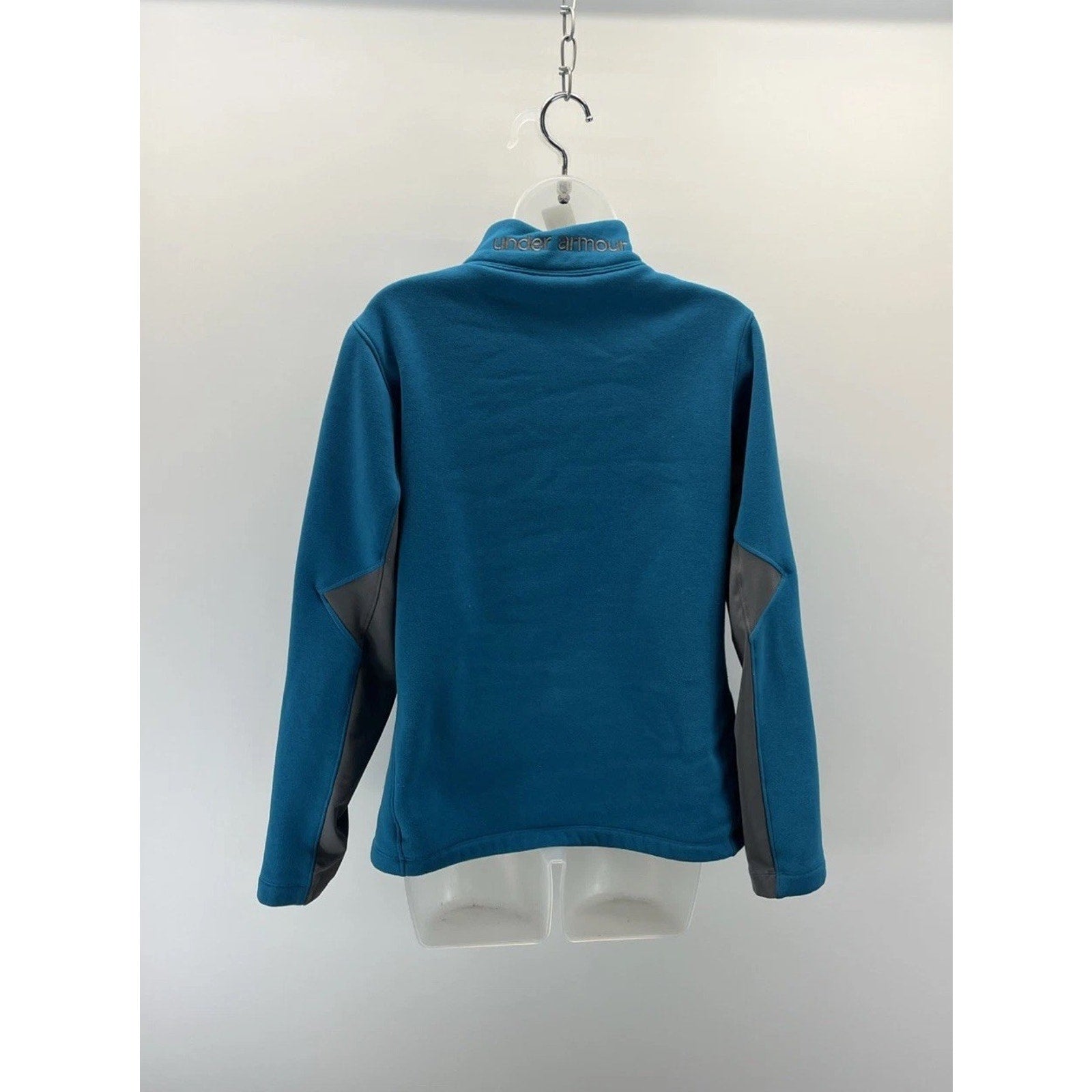 Under Armour Womens S Blue Gray Fleece 1/4 Zip Pullover ColdGear