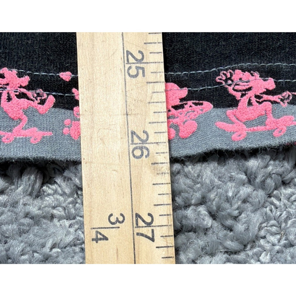 VTG 90s DISNEY BLACK GRAY Oversized STRIPED T-SHIRT MICKEY & GOOFY S/M Made USA