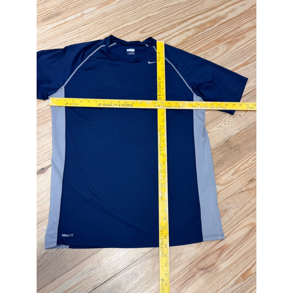 Nike Blue Gray Pro Fit Dry Athletic Short Sleeve Shirt Men’s Size Large L