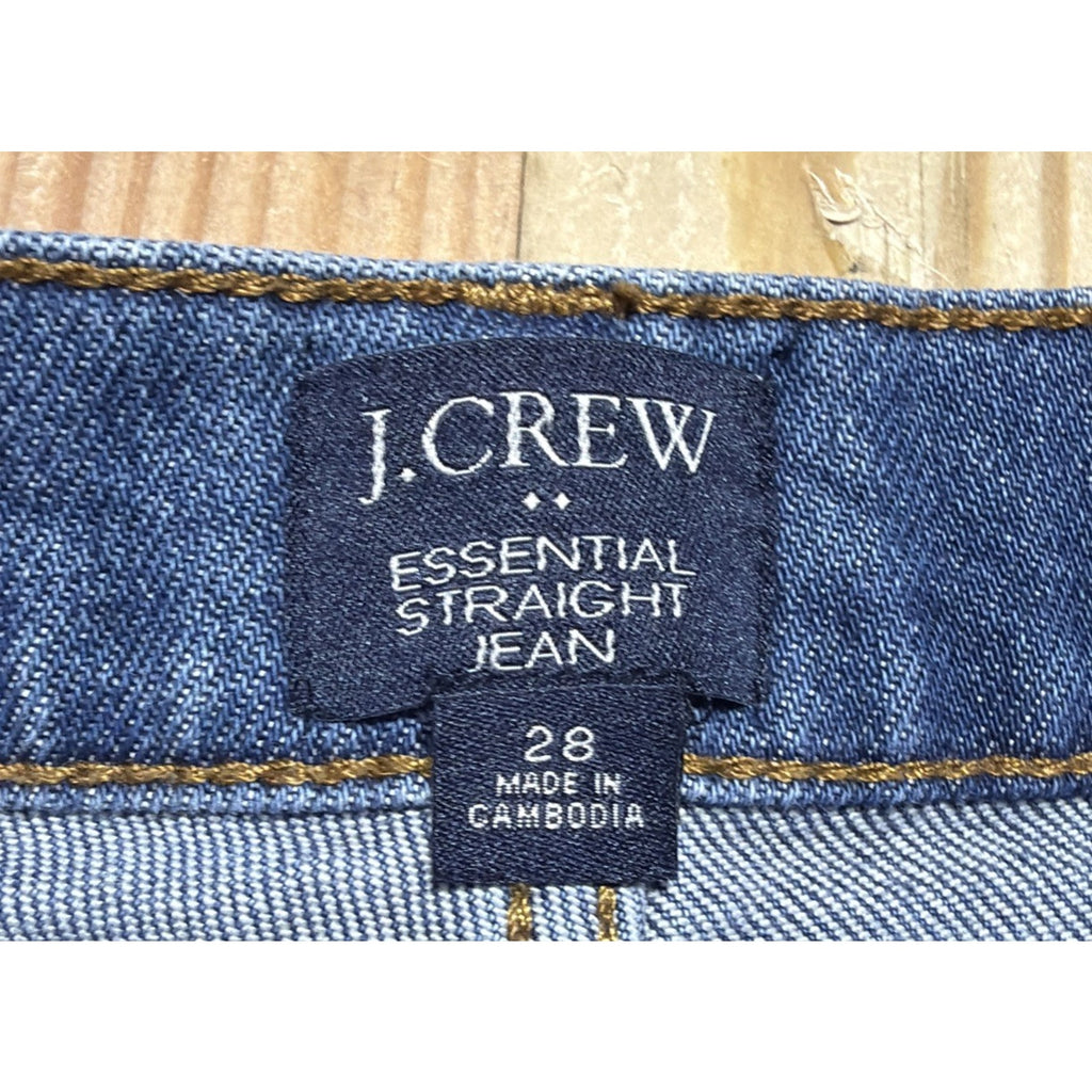 J. Crew Essential Straight Leg All Day Stretch High Rise Cropped Jeans Sz 28