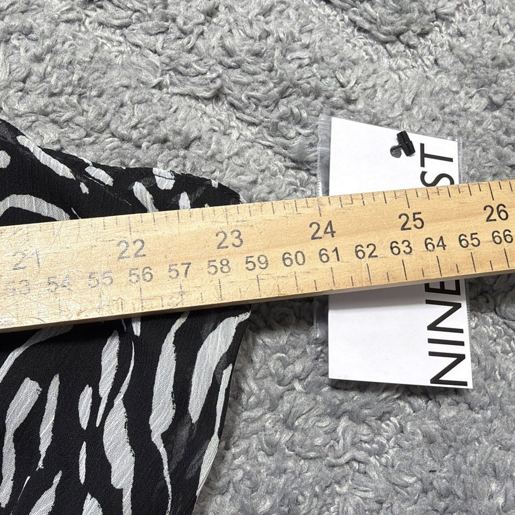 NWT Nine West Women’s XXL Black White Zebra Print Sleeveless Ruffle Hem Dress