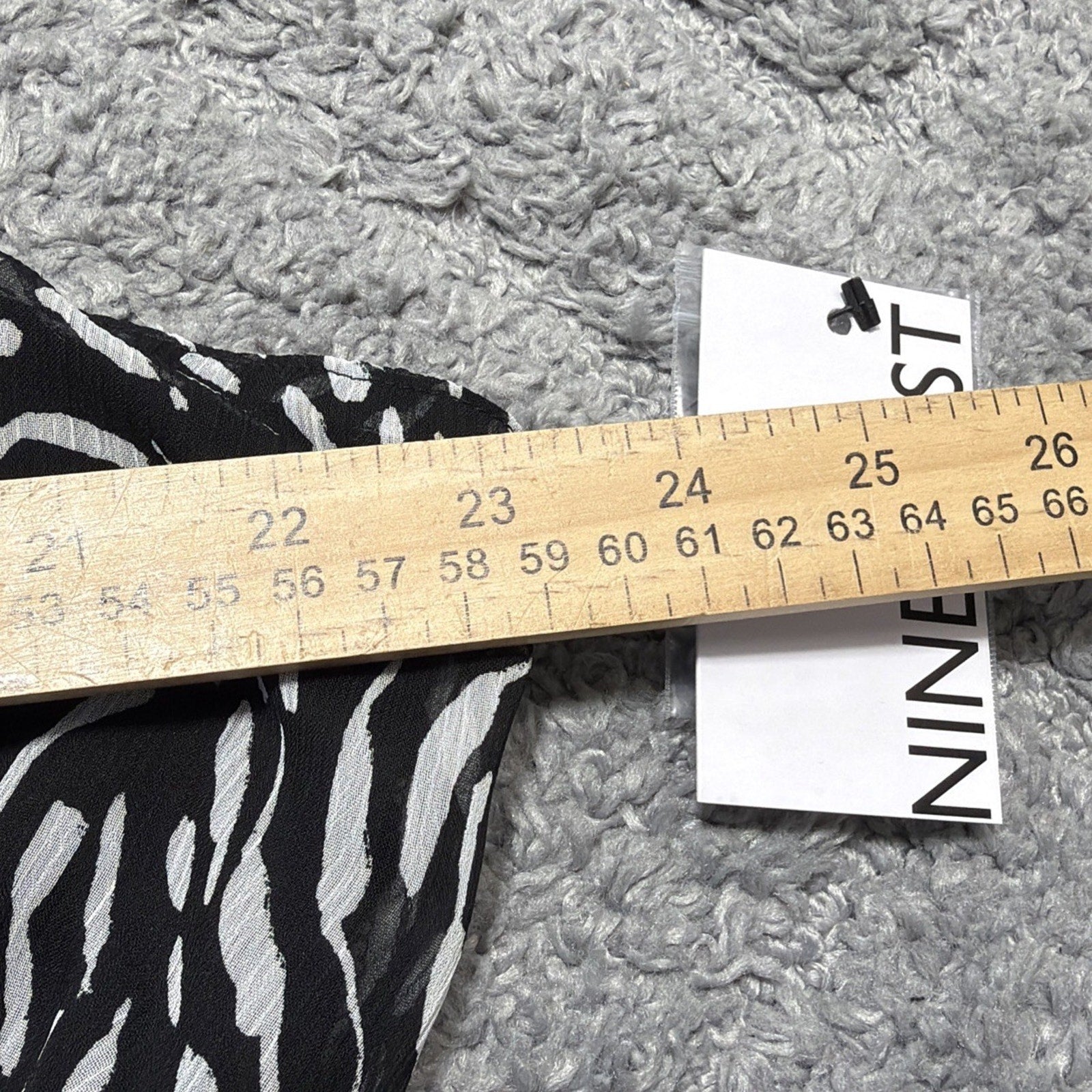 NWT Nine West Women’s XXL Black White Zebra Print Sleeveless Ruffle Hem Dress