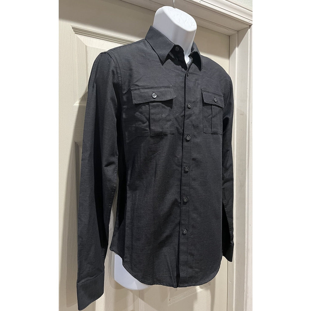 Y2K Structure Men’s Texture Cargo Shirt Black Onyx Size Small NWT