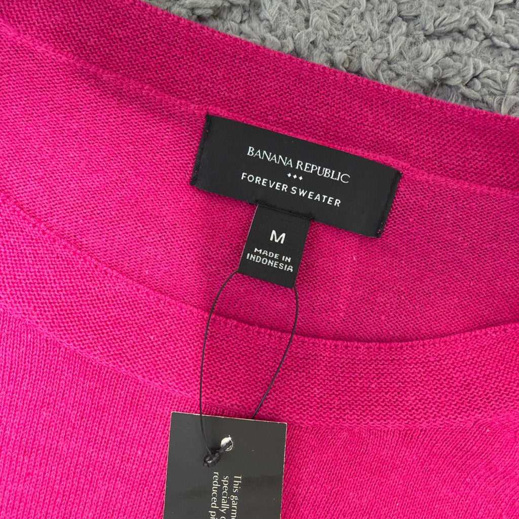 New Banana Republic Forever Sweater Women's M Solid Pink Long Sleeve Minimalist