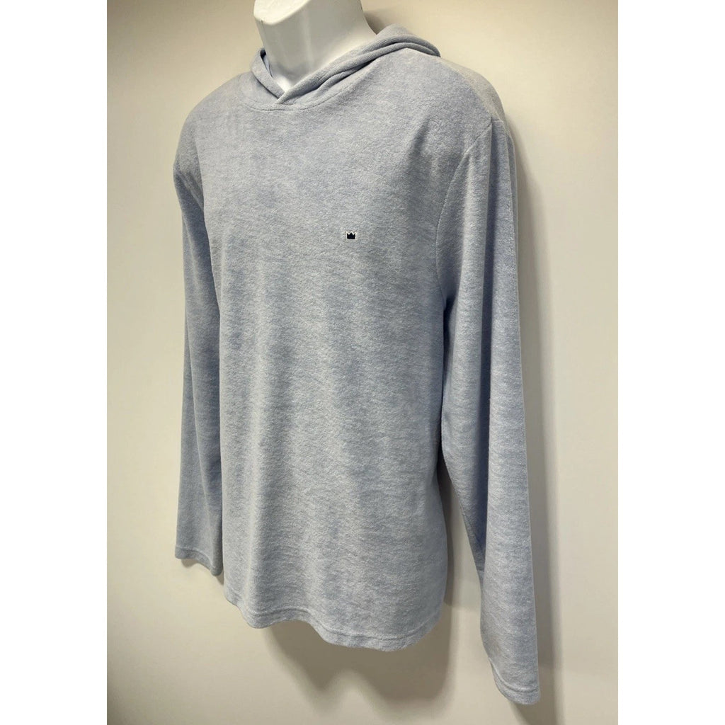 Crown & Ivy Mens M Blue Sub Hoodie Long Sleeve Terry Cloth Pullover
