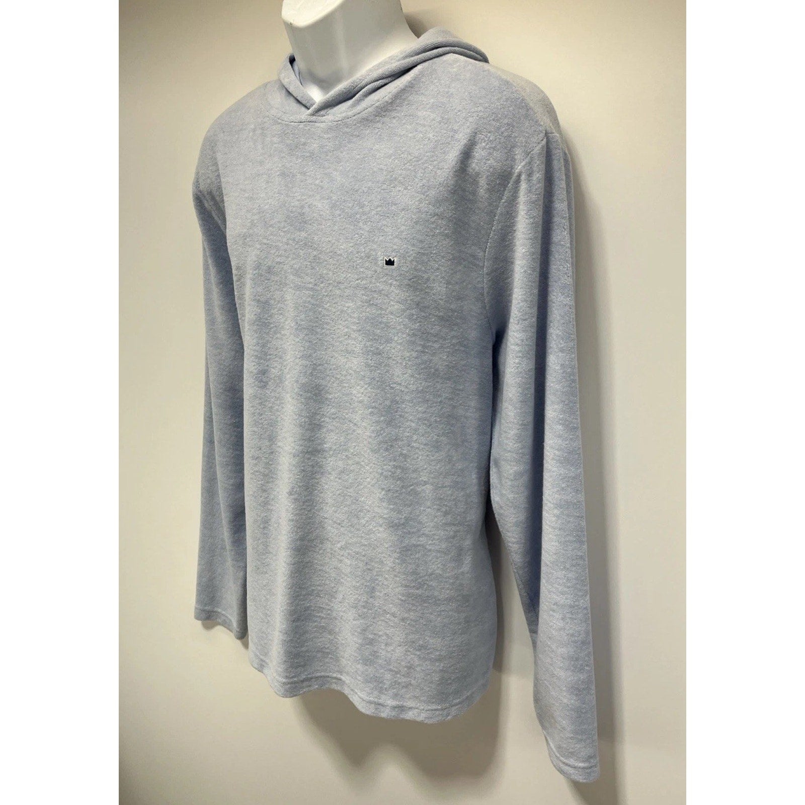Crown & Ivy Mens M Blue Sub Hoodie Long Sleeve Terry Cloth Pullover