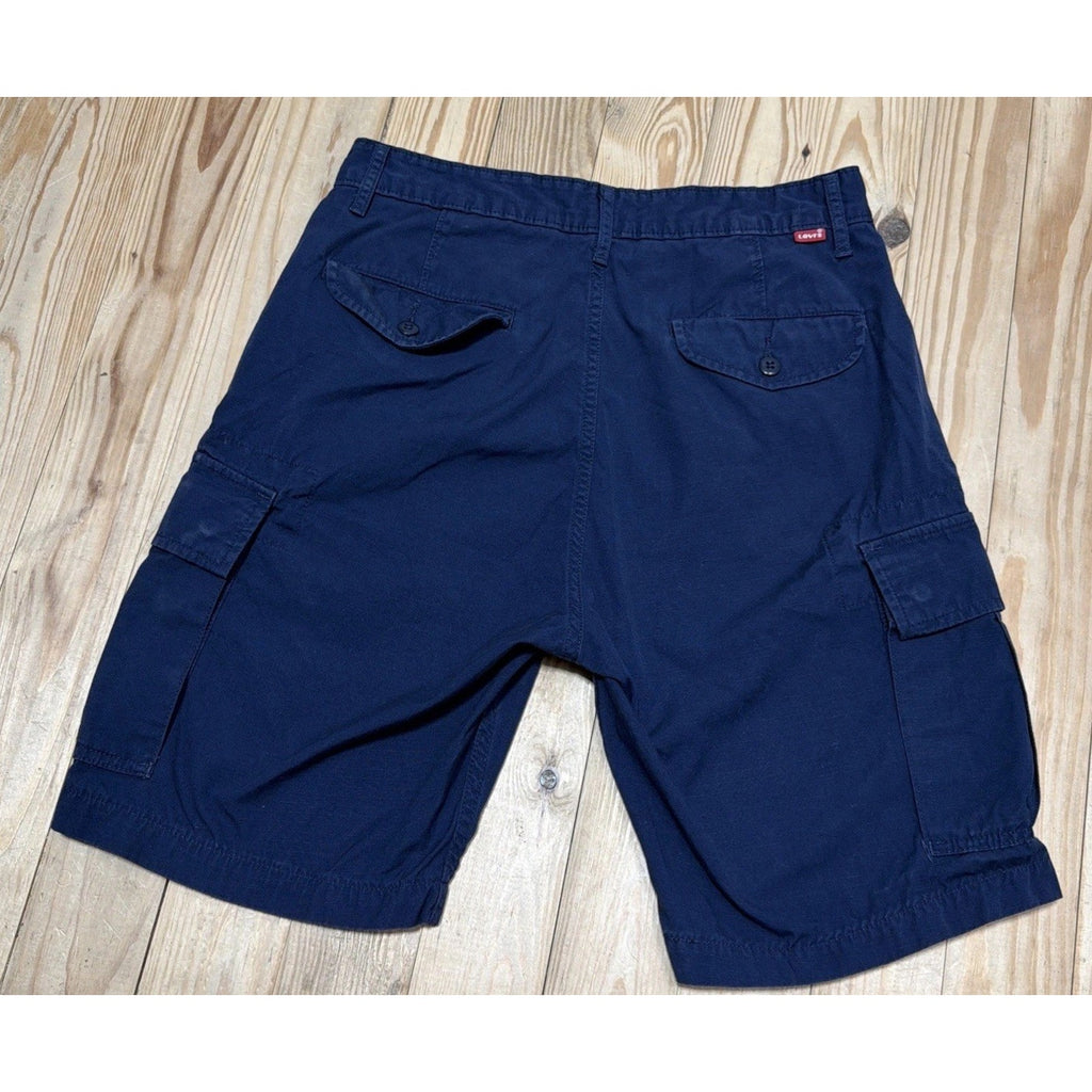 Levis Red Tab Snap Pocket Cargo Shorts Navy Blue Size 29
