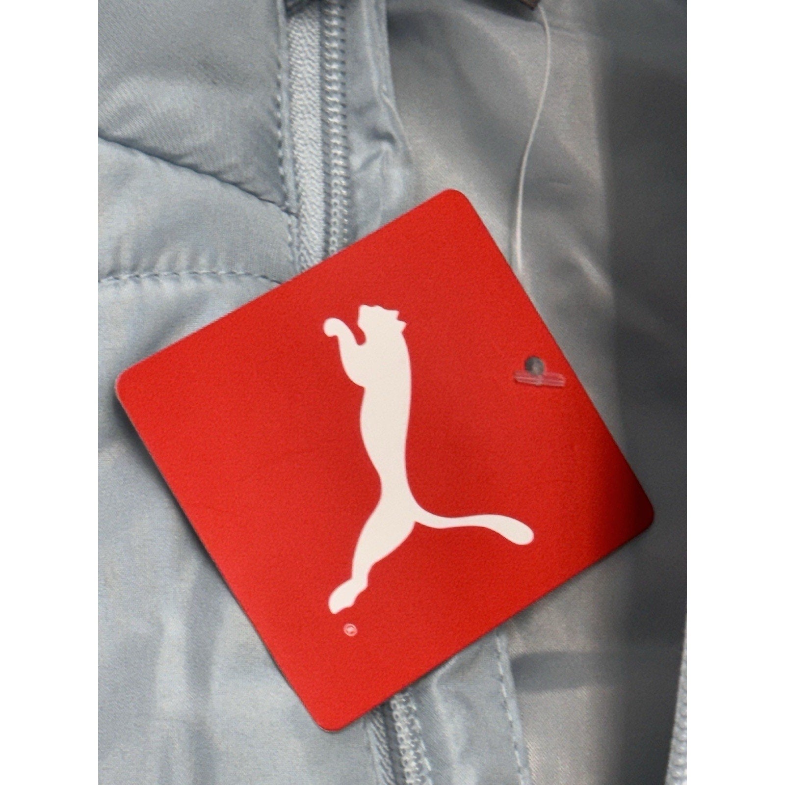Puma Women’s Light Blue Puffer Vest Front Pockets Size Small New With Tags