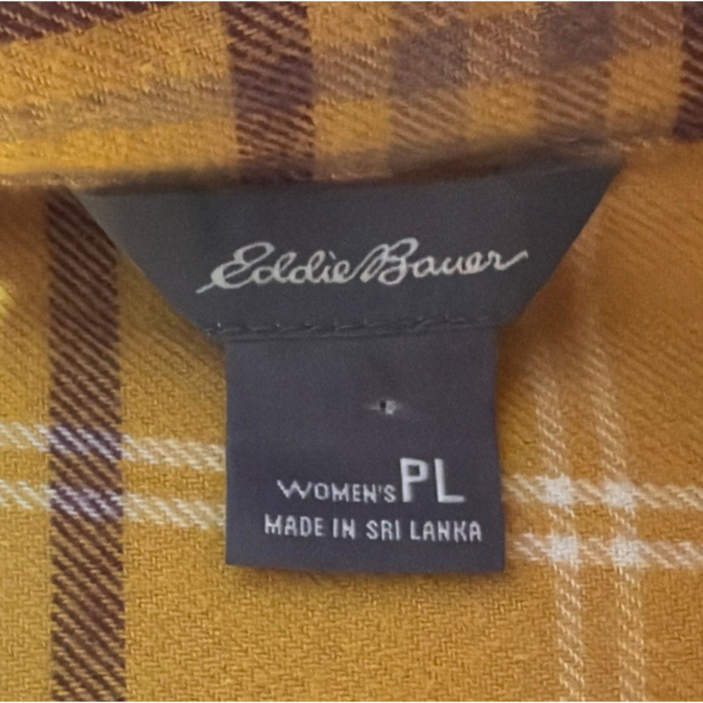 Eddie Bauer Shirt Womens PL Outdoor Top Long Sleeve Button Up Flannel Western