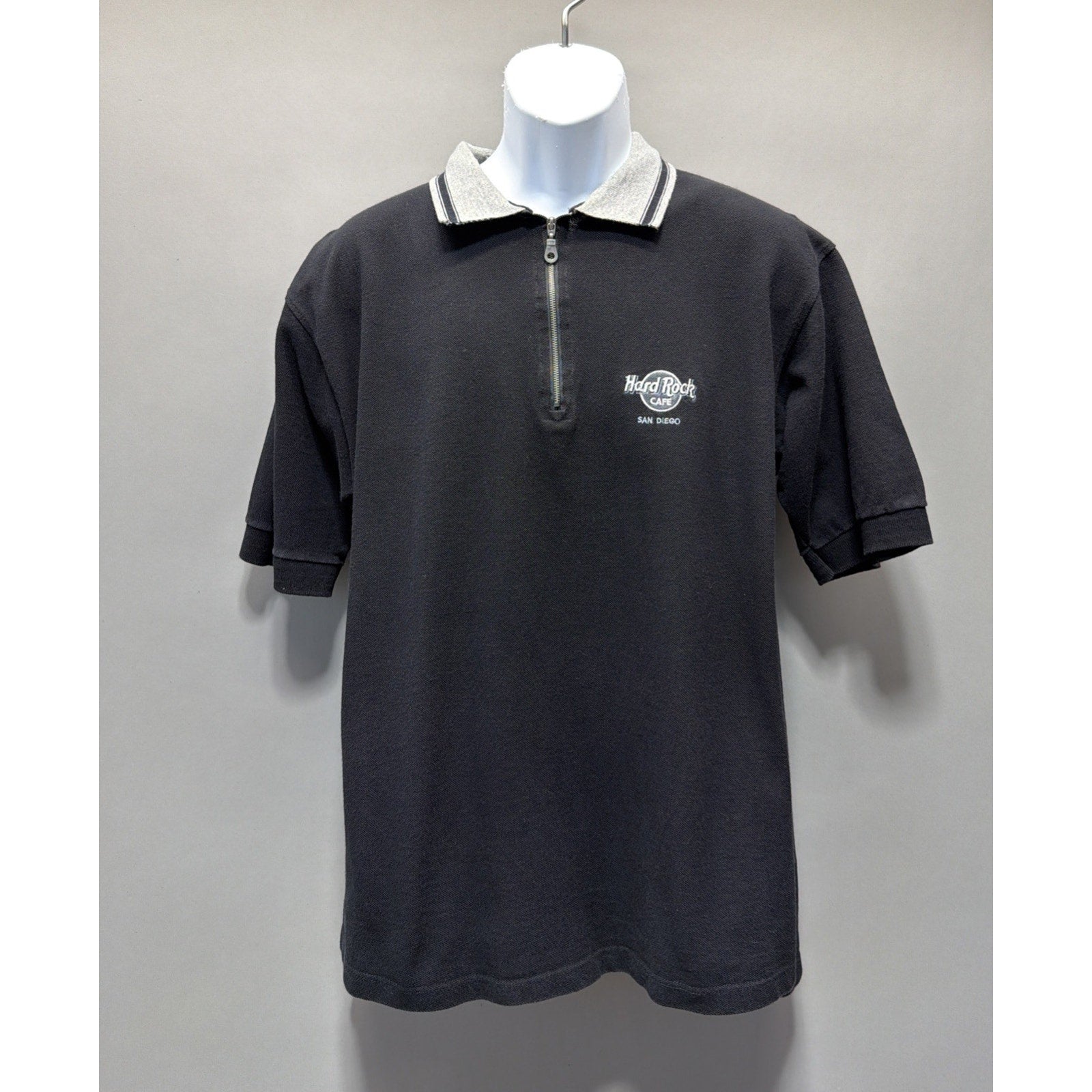 Vintage Hard Rock Cafe San Diego California Polo Shirt 1/4 Zip 90s