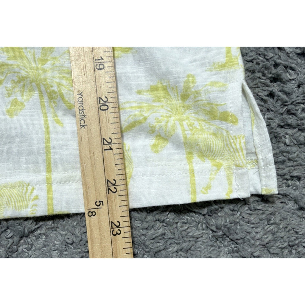Jane + Delancey Zebra Palm Tree Short Sleeve Button Down Soft Cotton Blend Top S