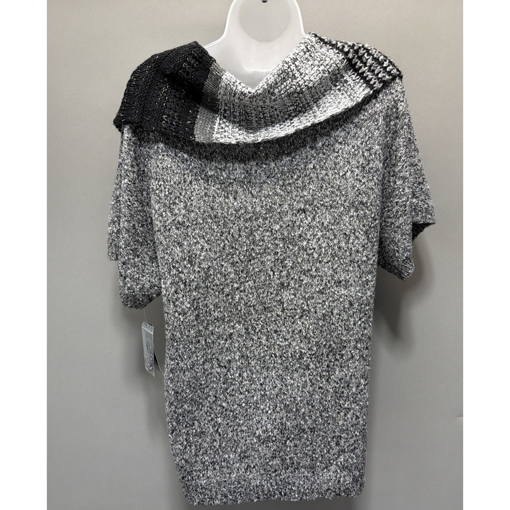 Style & Co Sweater Women’s Short Sleeve Size Large Gray Cowl Neck NWT